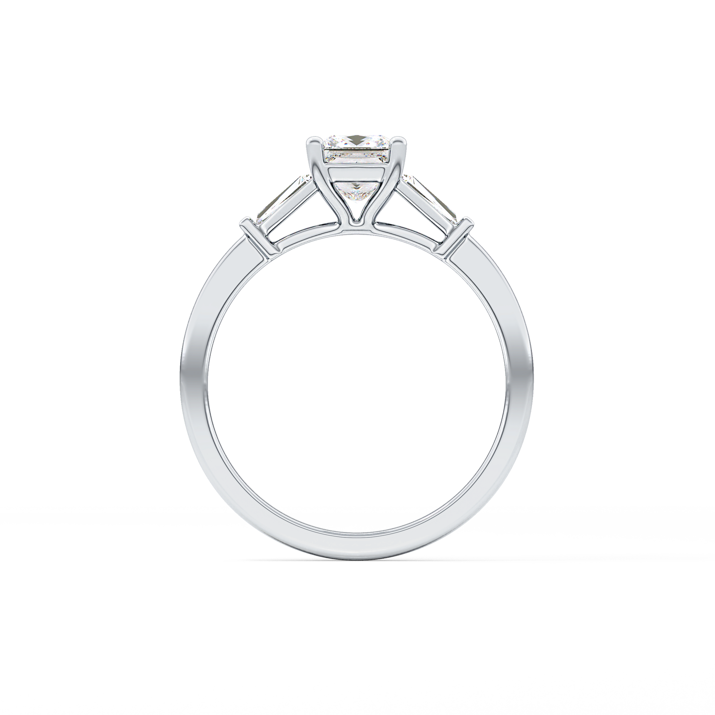 Princess Cut 0.78 Carat Moissanite Ring – Three Stones Setting in Gold