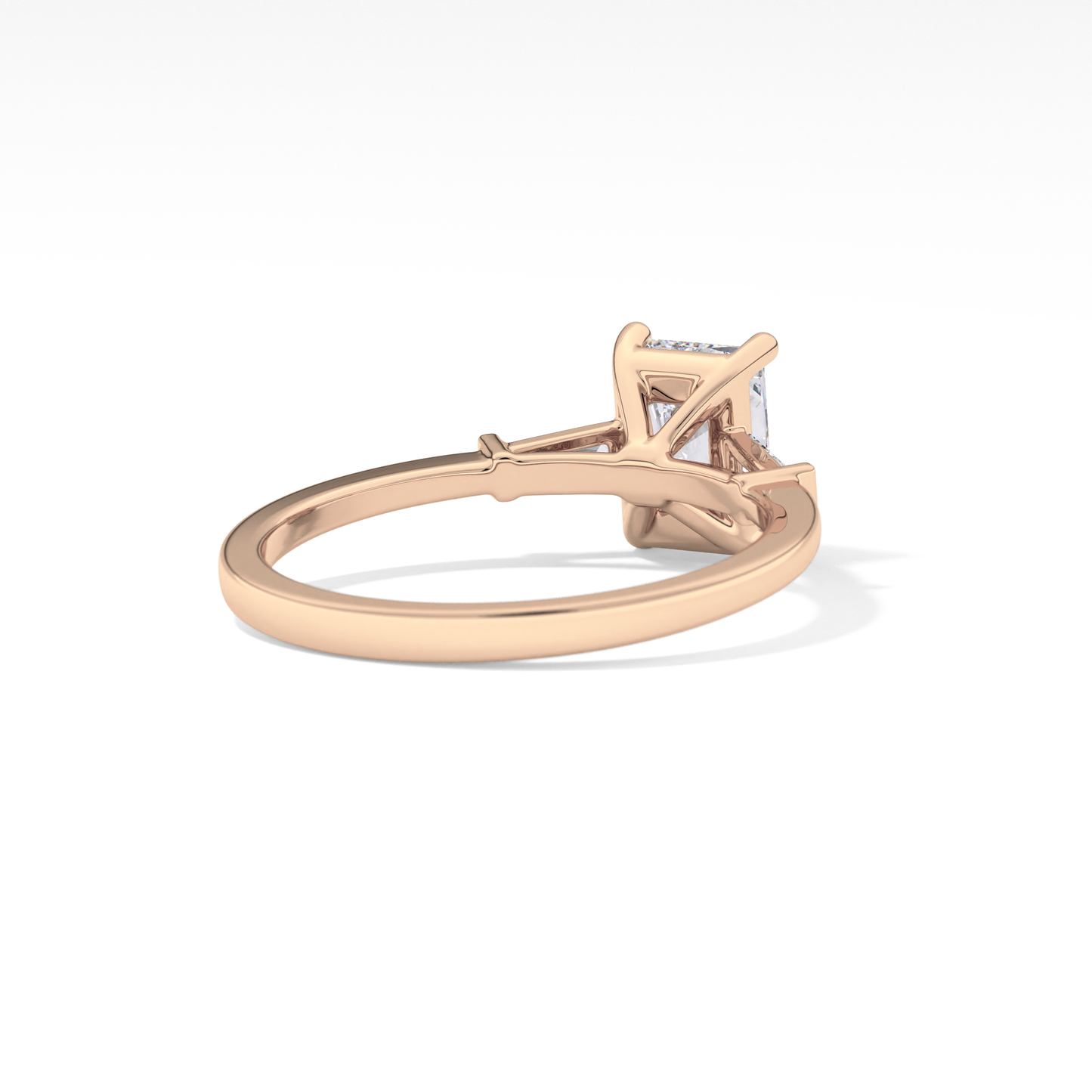 Radiant Cut 1.21 Carat Moissanite Ring – Three Stones Setting in Gold