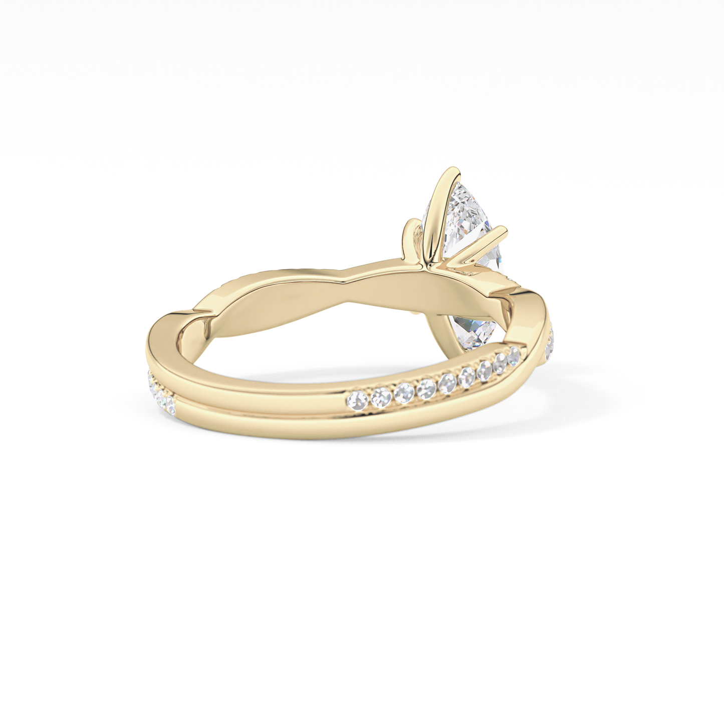 Marquise Cut 0.82 Carat Moissanite Ring – Criss Cross Pave Setting in Gold