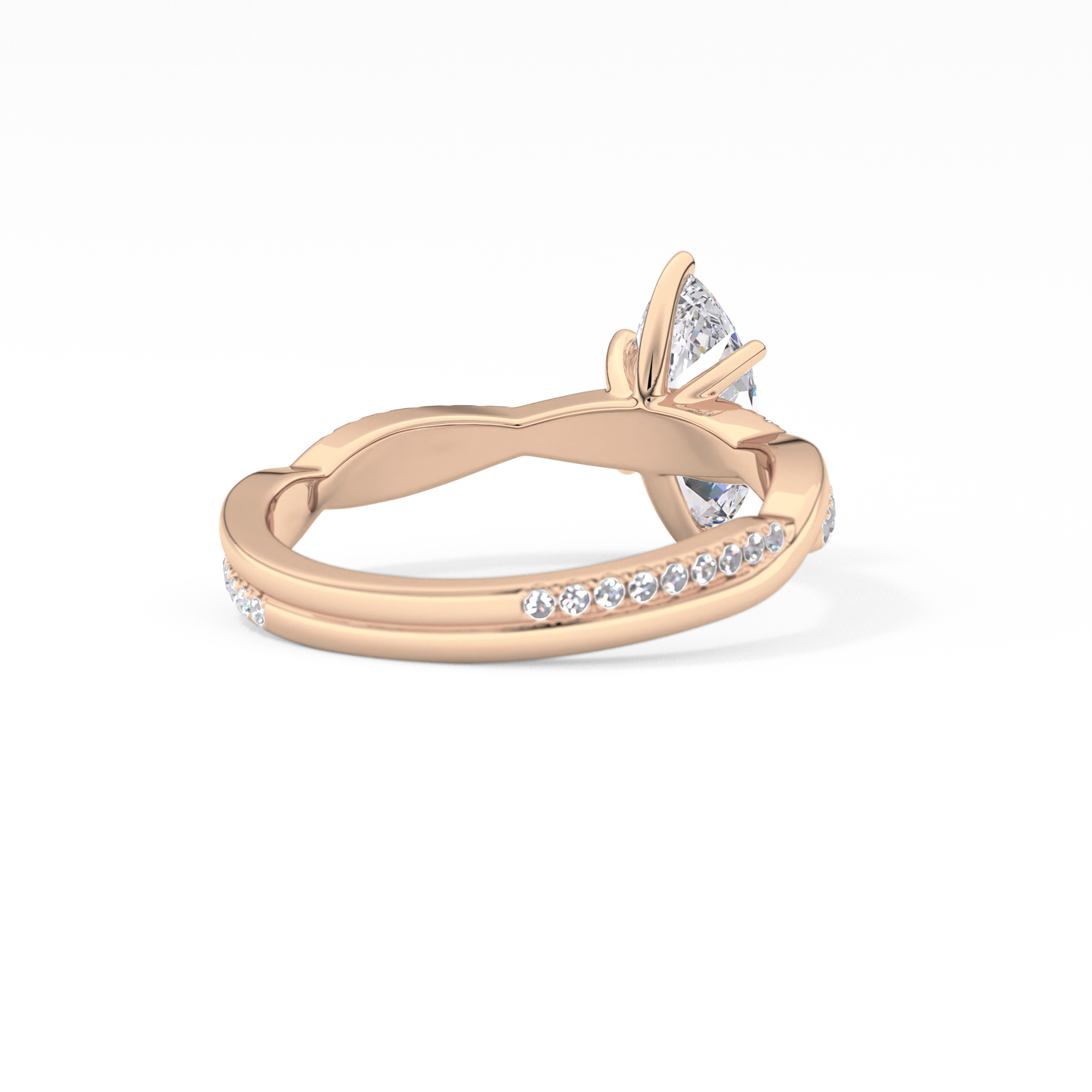 Marquise Cut 0.82 Carat Moissanite Ring – Criss Cross Pave Setting in Gold