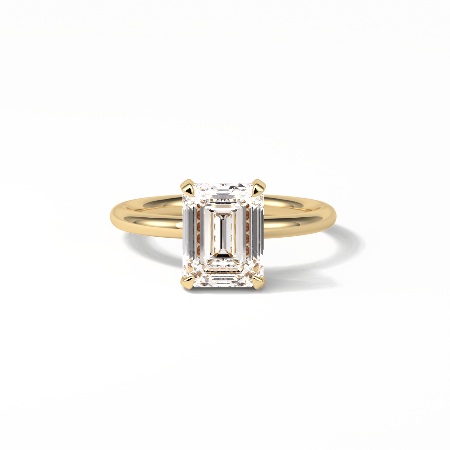 2.3 CT Emerald Cut Solitaire Moissanite Engagement Ring 8