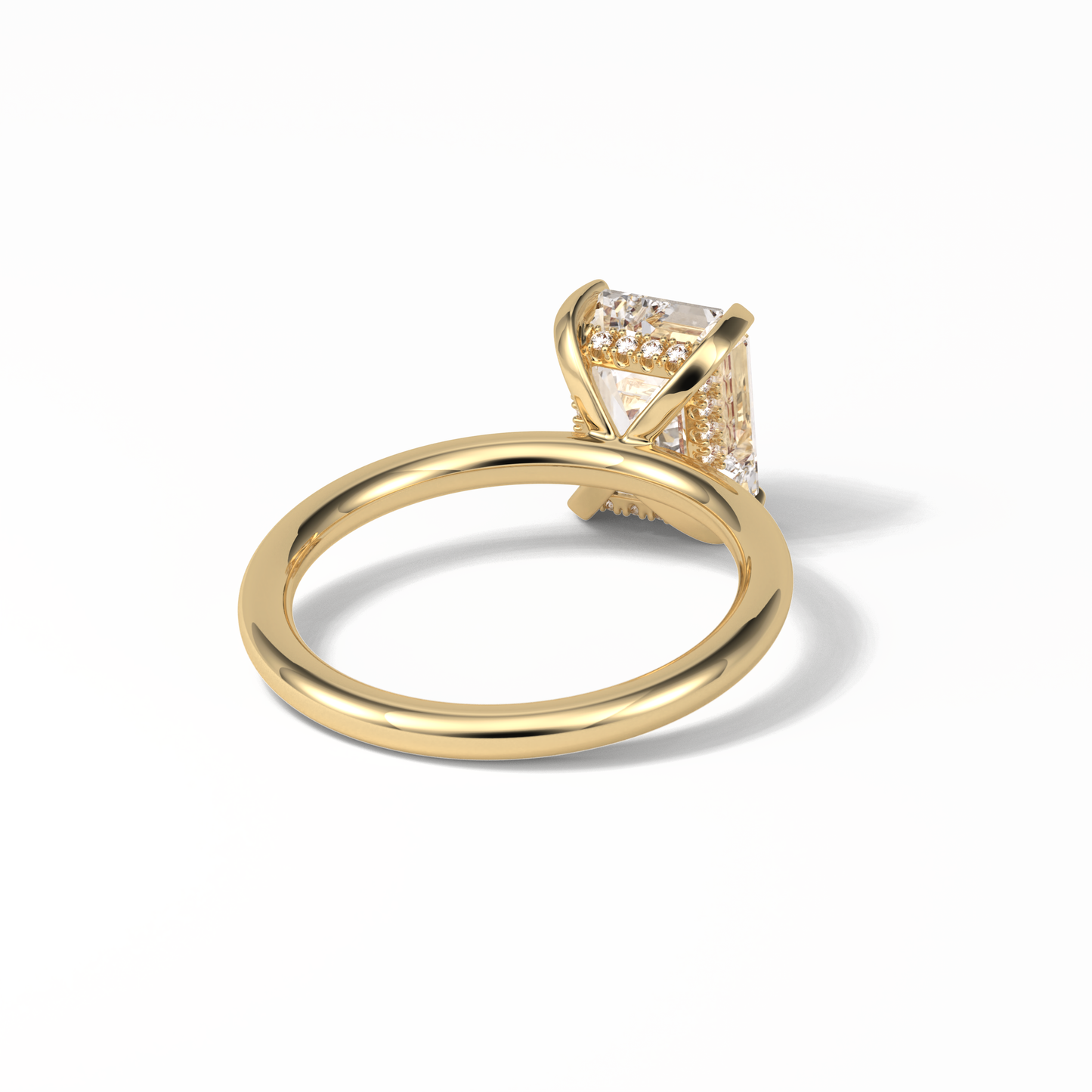 2.3 CT Emerald Cut Solitaire Moissanite Engagement Ring 11