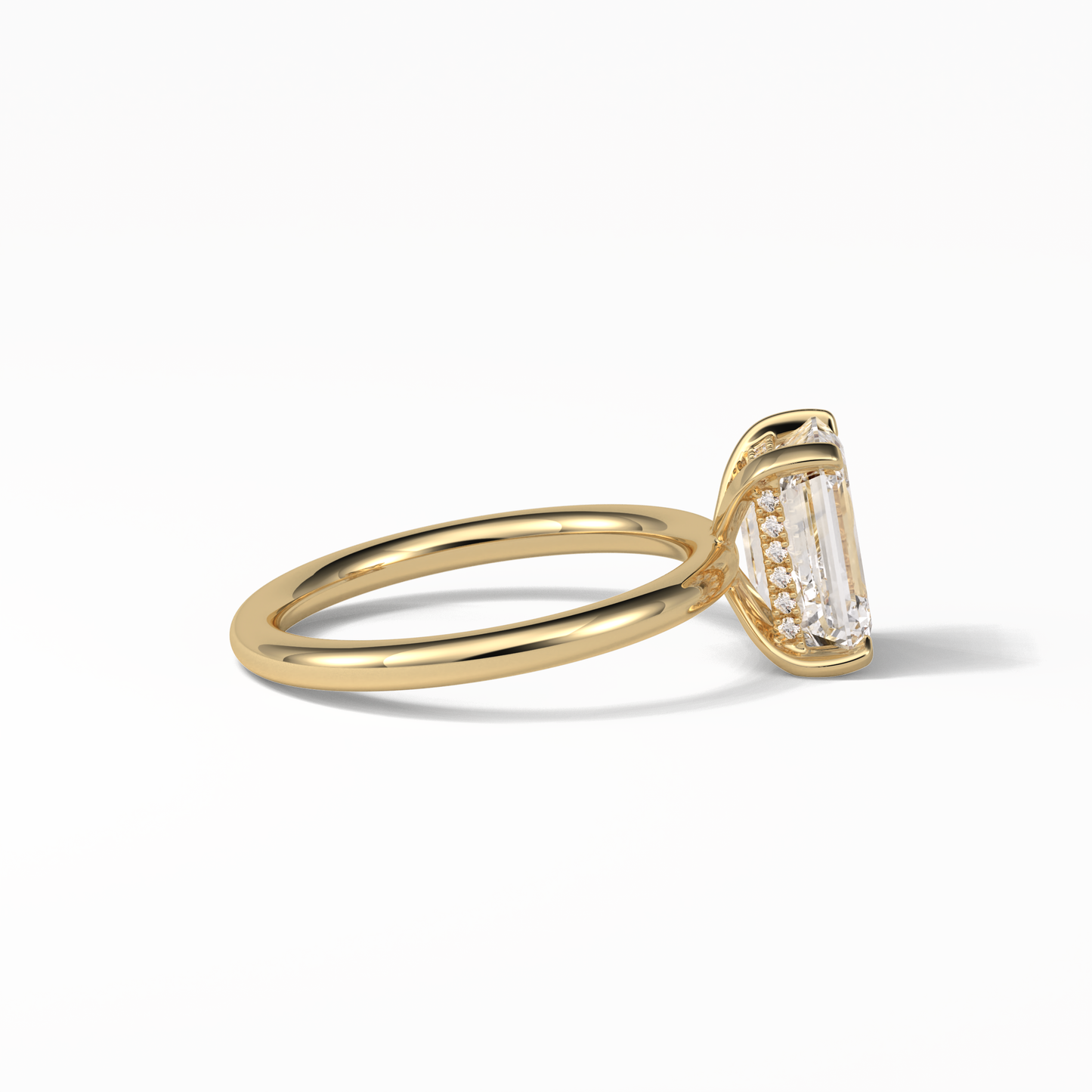 2.3 CT Emerald Cut Solitaire Moissanite Engagement Ring 10