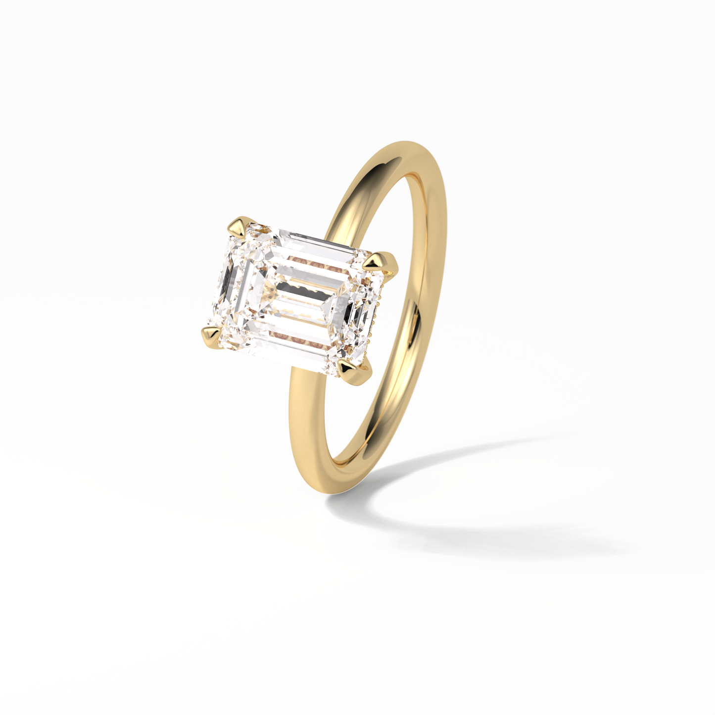 2.3 CT Emerald Cut Solitaire Moissanite Engagement Ring 12