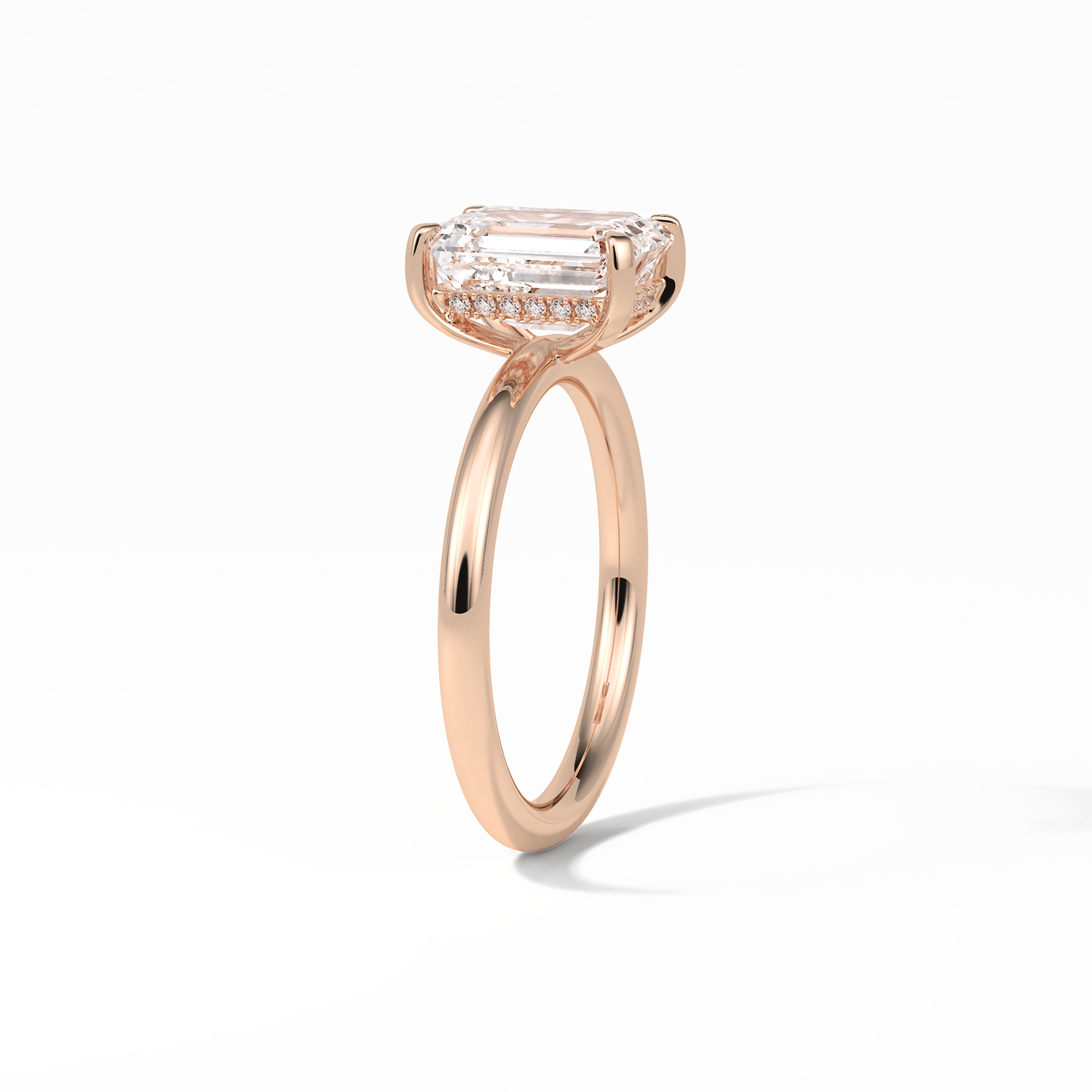 2.3 CT Emerald Cut Solitaire Moissanite Engagement Ring 18