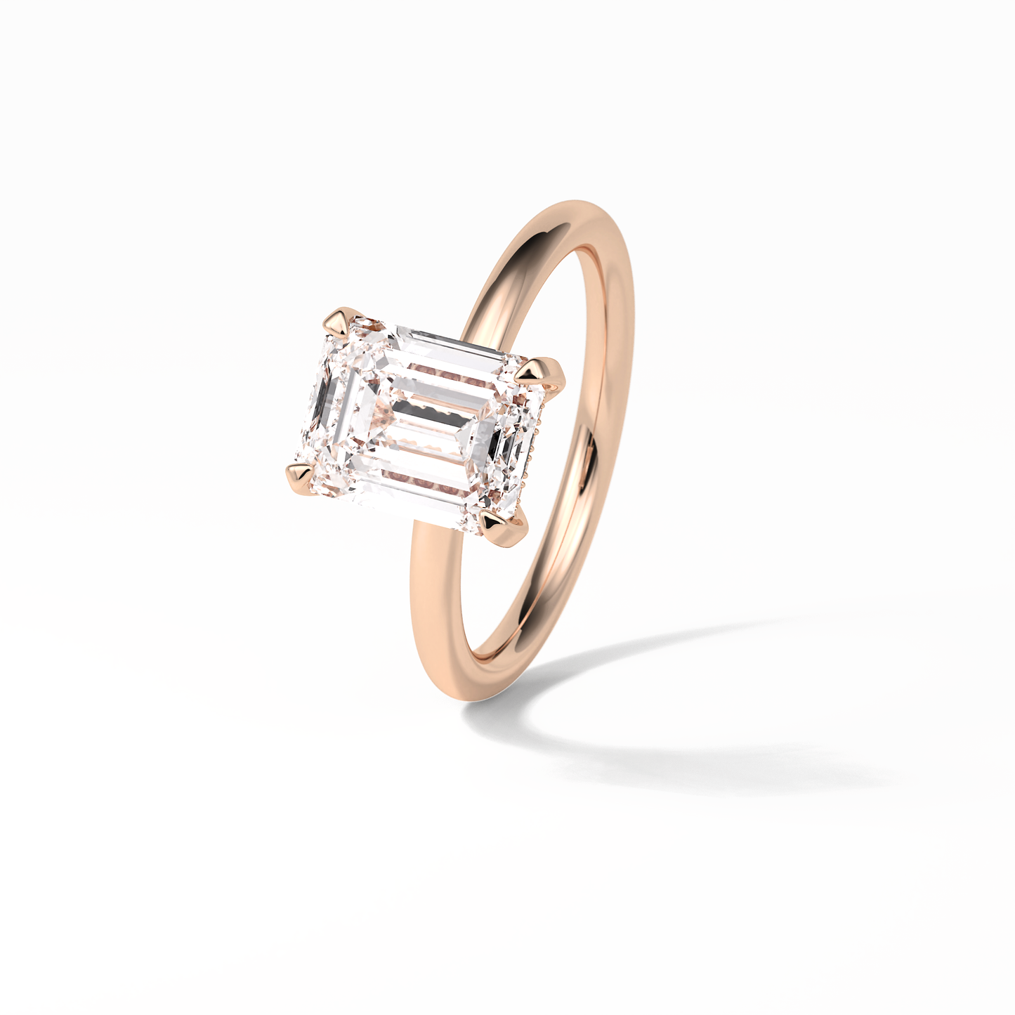 2.3 CT Emerald Cut Solitaire Moissanite Engagement Ring 16