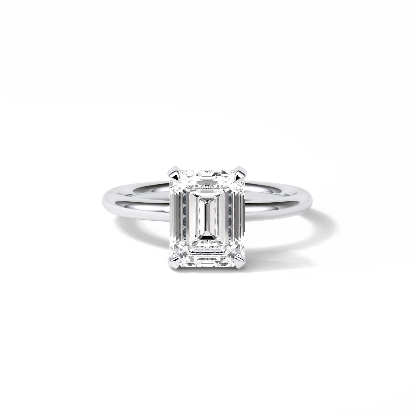 2.3 CT Emerald Cut Solitaire Moissanite Engagement Ring 1