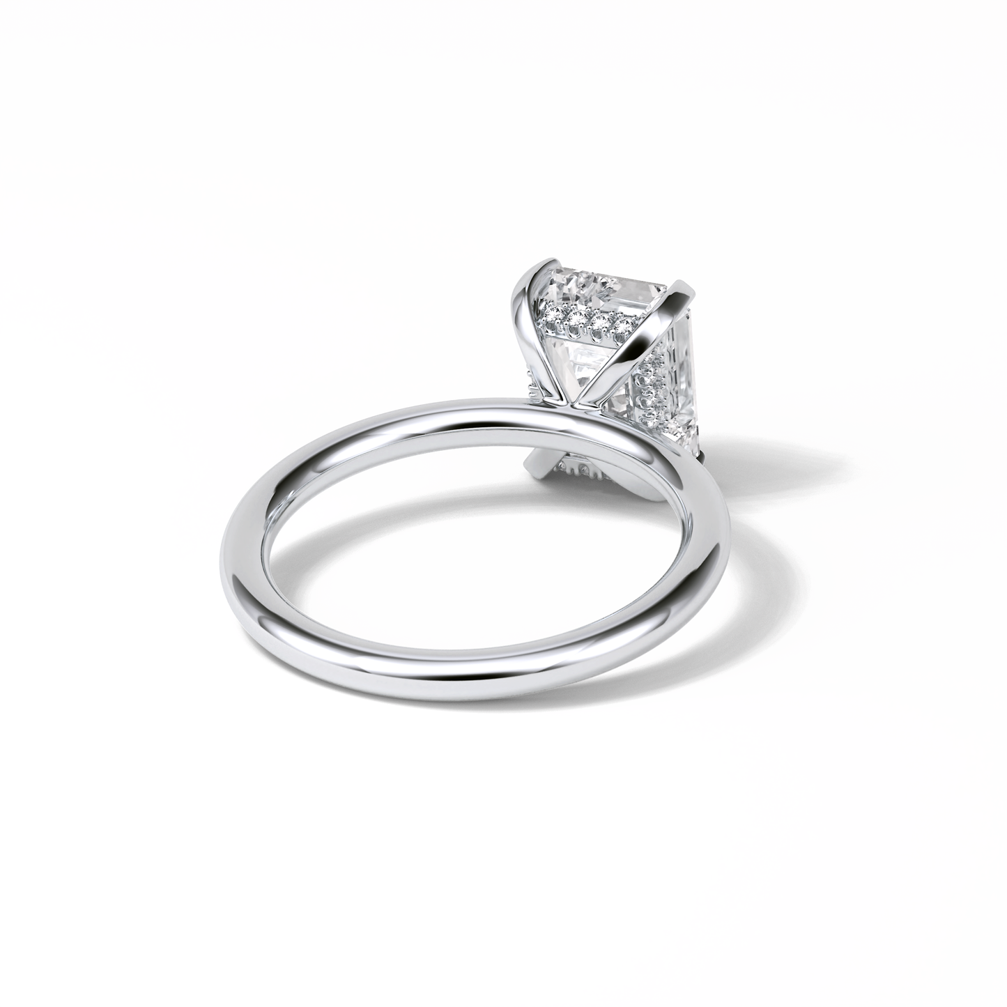 2.3 CT Emerald Cut Solitaire Moissanite Engagement Ring 3