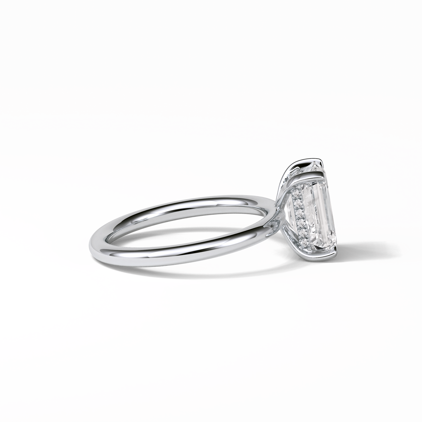2.3 CT Emerald Cut Solitaire Moissanite Engagement Ring 2