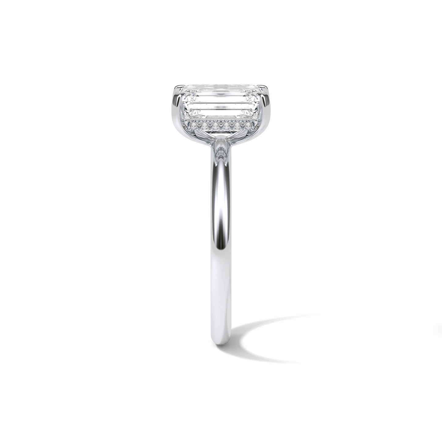 2.3 CT Emerald Cut Solitaire Moissanite Engagement Ring 4