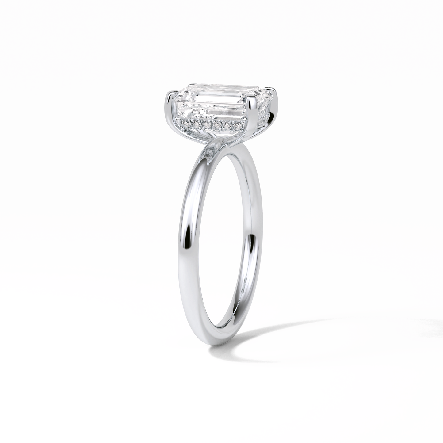 2.3 CT Emerald Cut Solitaire Moissanite Engagement Ring 5