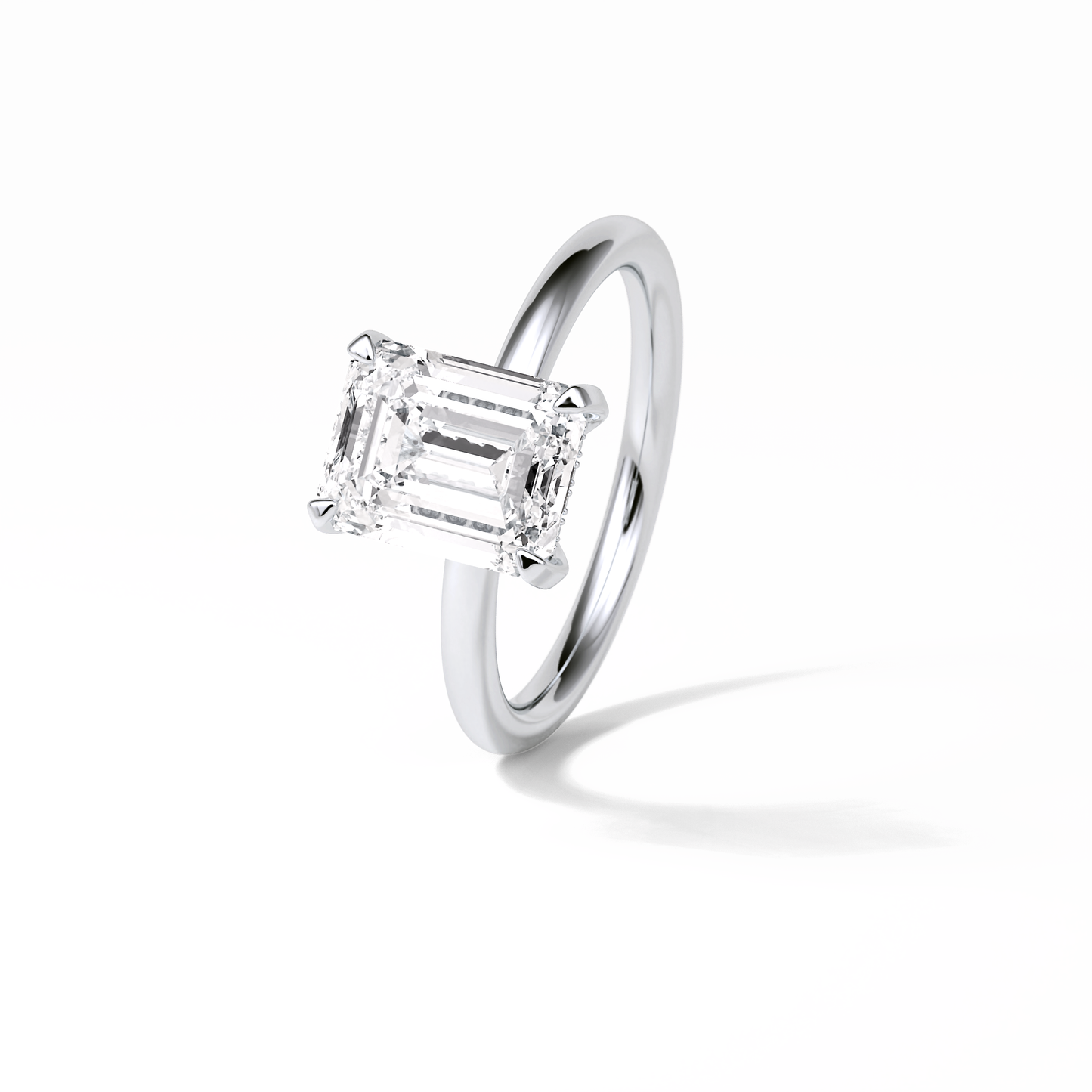 2.3 CT Emerald Cut Solitaire Moissanite Engagement Ring 6