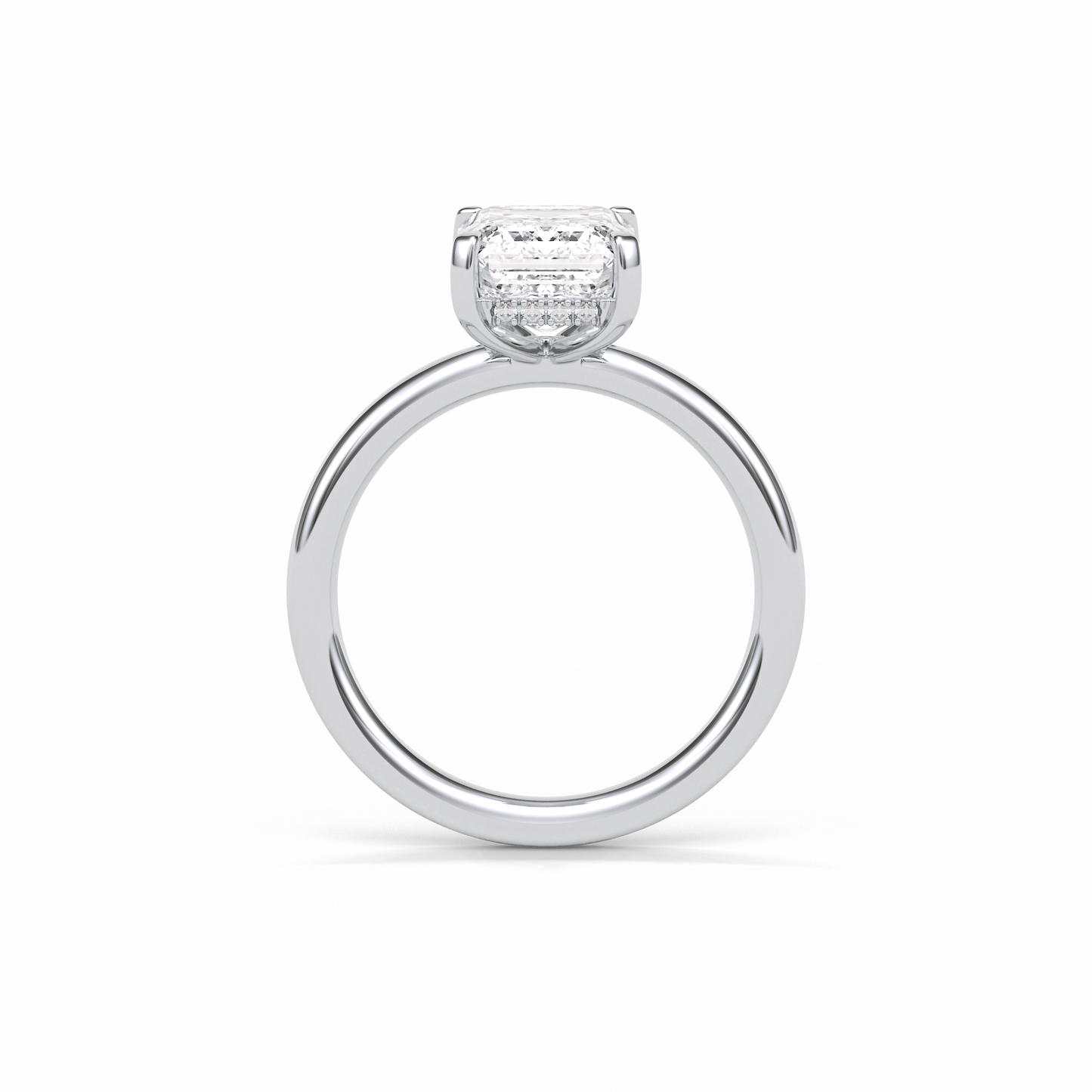 2.3 CT Emerald Cut Solitaire Moissanite Engagement Ring 7
