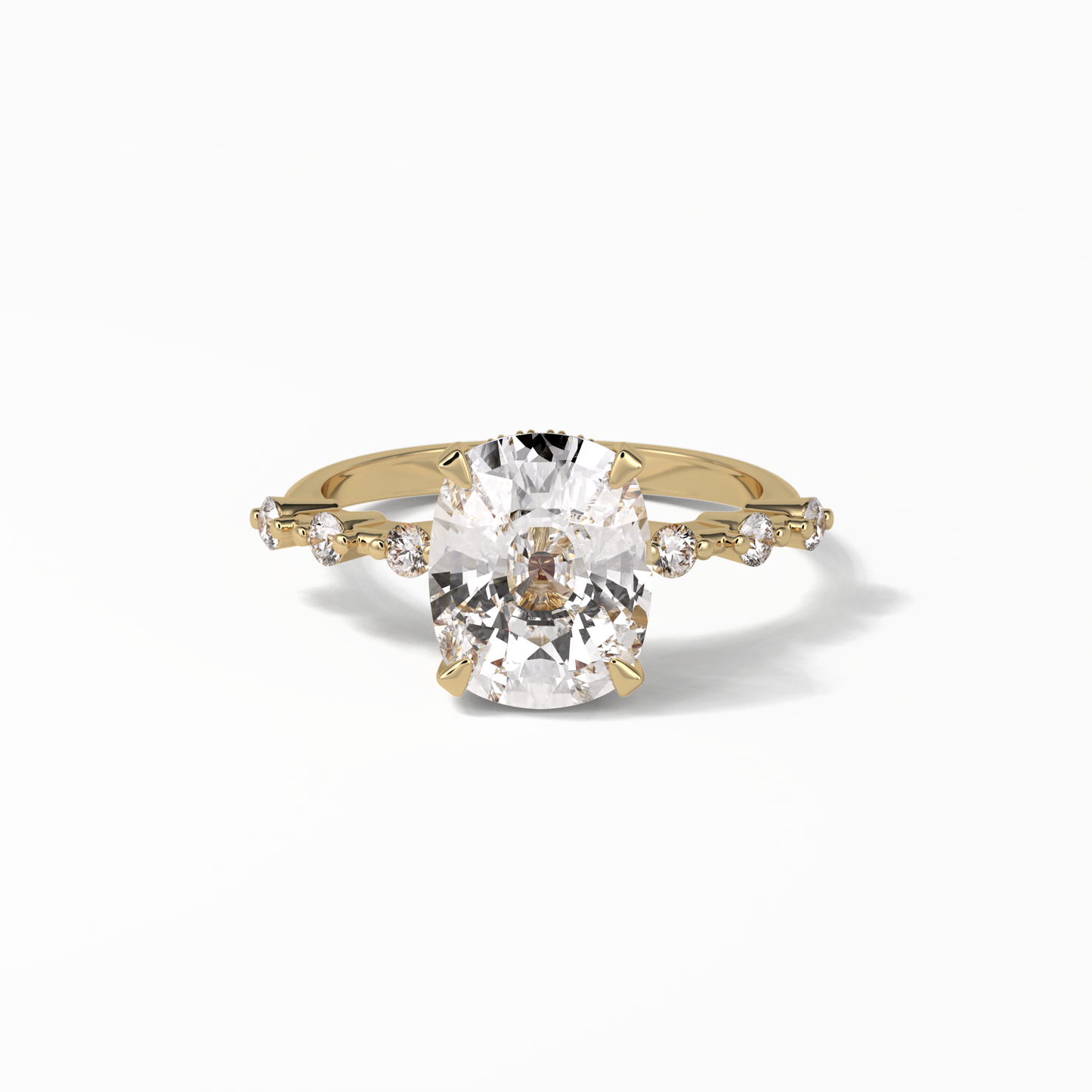 4.0 CT Cushion Cut Dainty Style Moissanite Engagement Ring 8