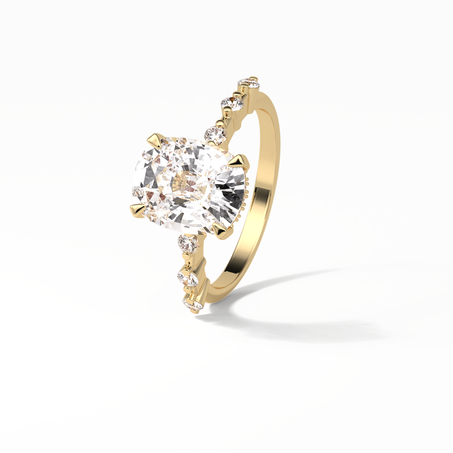 4.0 CT Cushion Cut Dainty Style Moissanite Engagement Ring 12