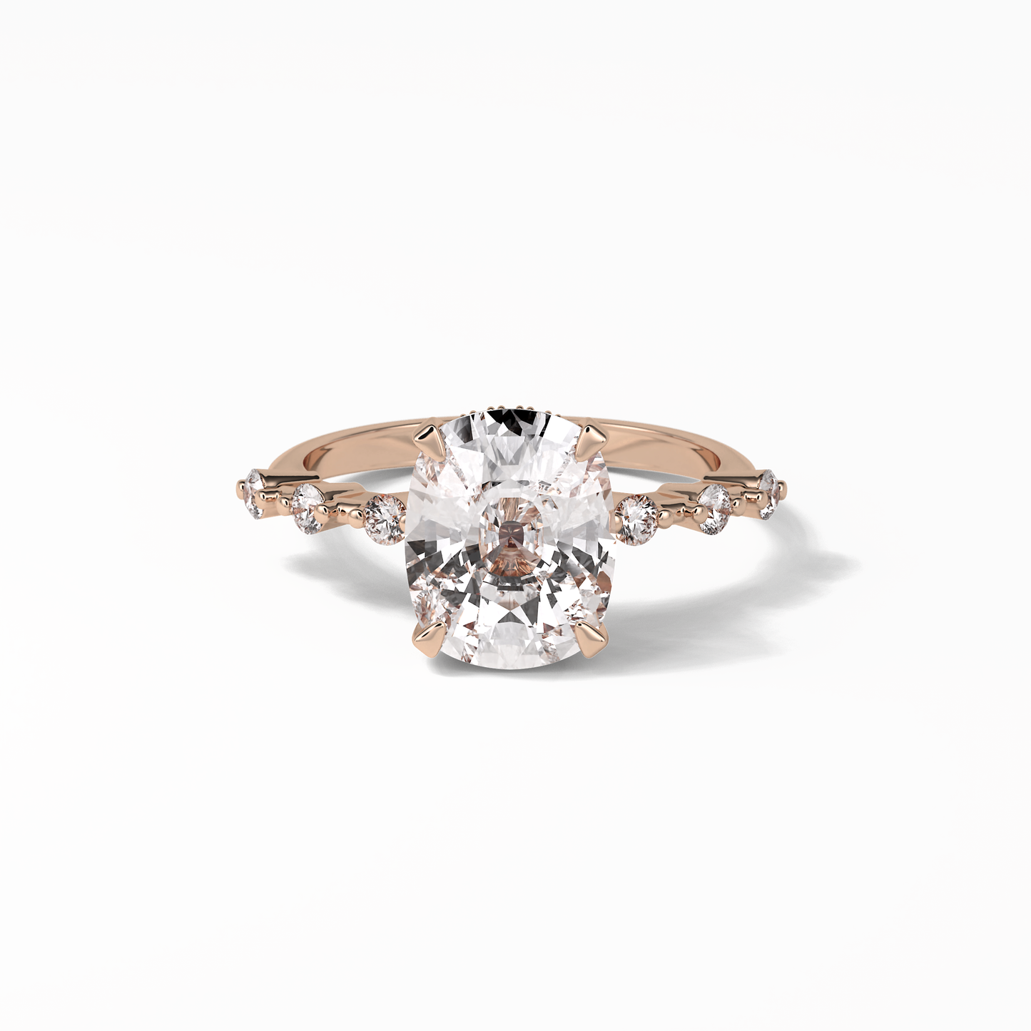 4.0 CT Cushion Cut Dainty Style Moissanite Engagement Ring 15