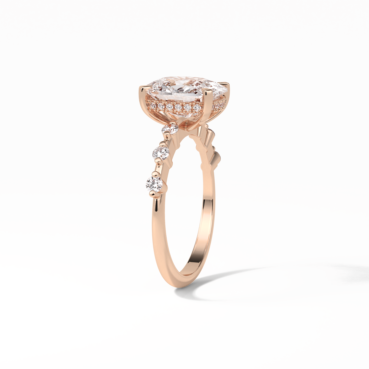 4.0 CT Cushion Cut Dainty Style Moissanite Engagement Ring 9