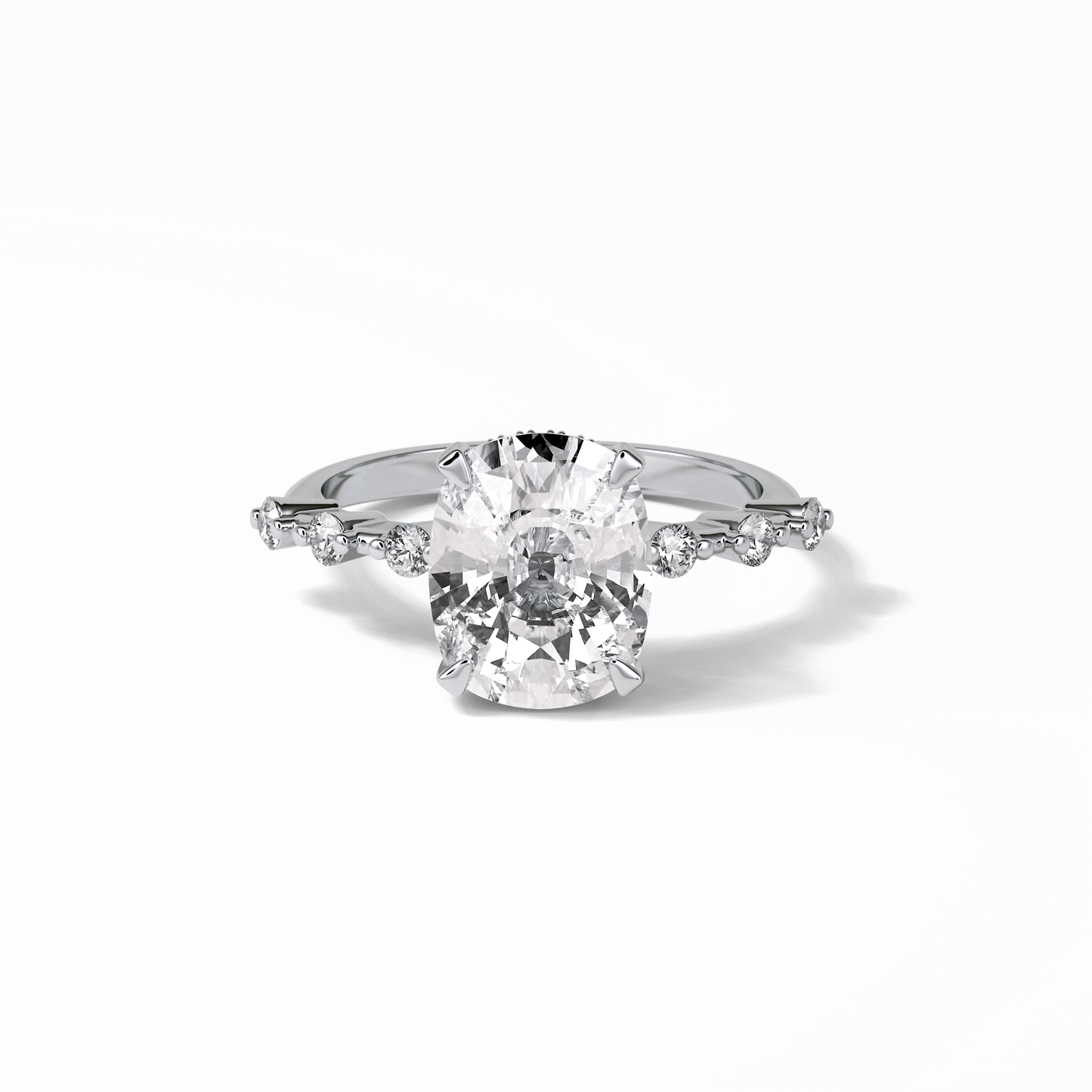 4.0 CT Cushion Cut Dainty Style Moissanite Engagement Ring 1