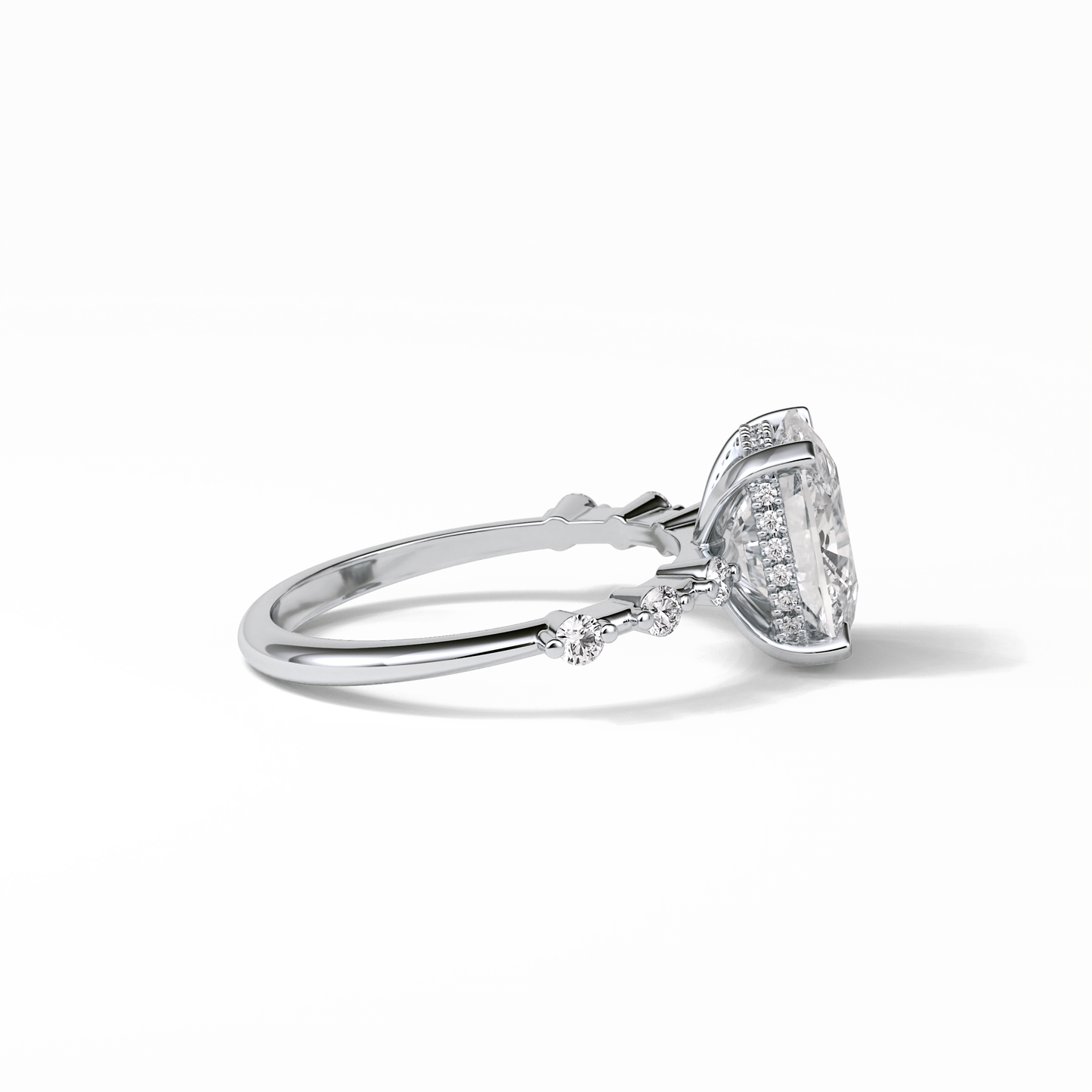 4.0 CT Cushion Cut Dainty Style Moissanite Engagement Ring 6
