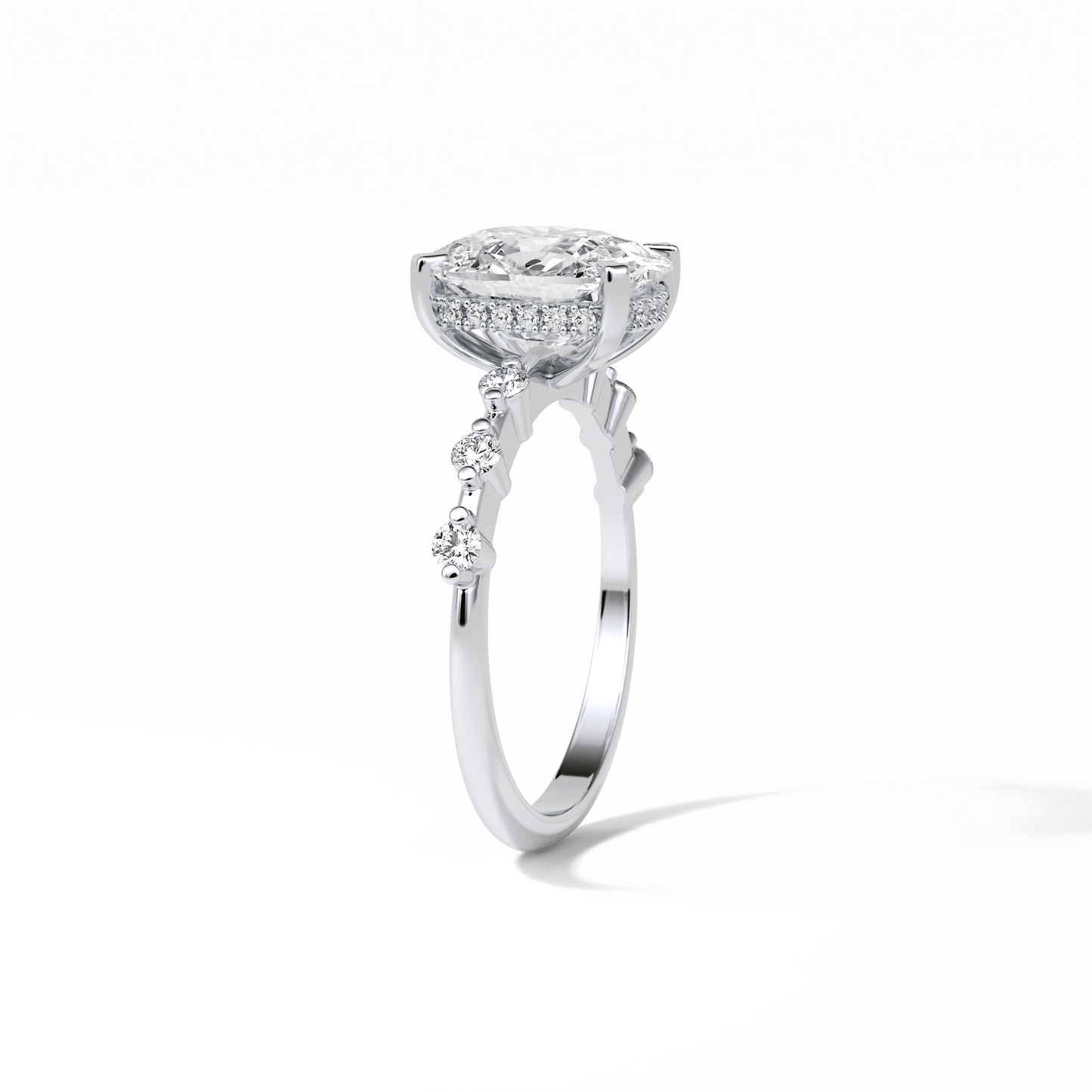 4.0 CT Cushion Cut Dainty Style Moissanite Engagement Ring 3