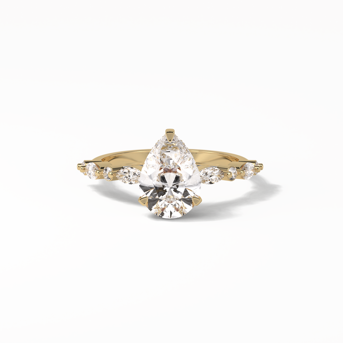 1.93 CT Pear Cut Dainty Style Moissanite Engagement Ring 8