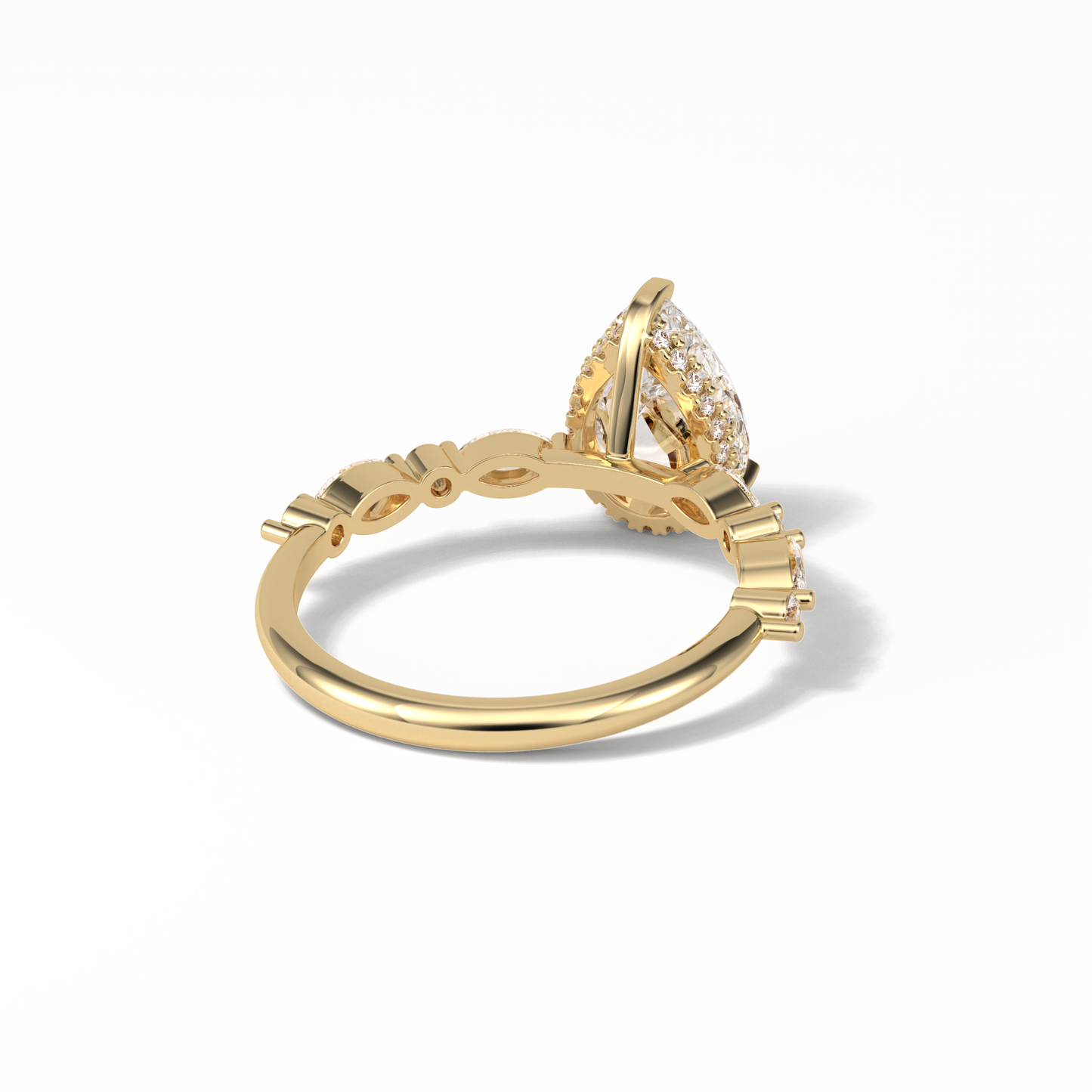 1.93 CT Pear Cut Dainty Style Moissanite Engagement Ring 21