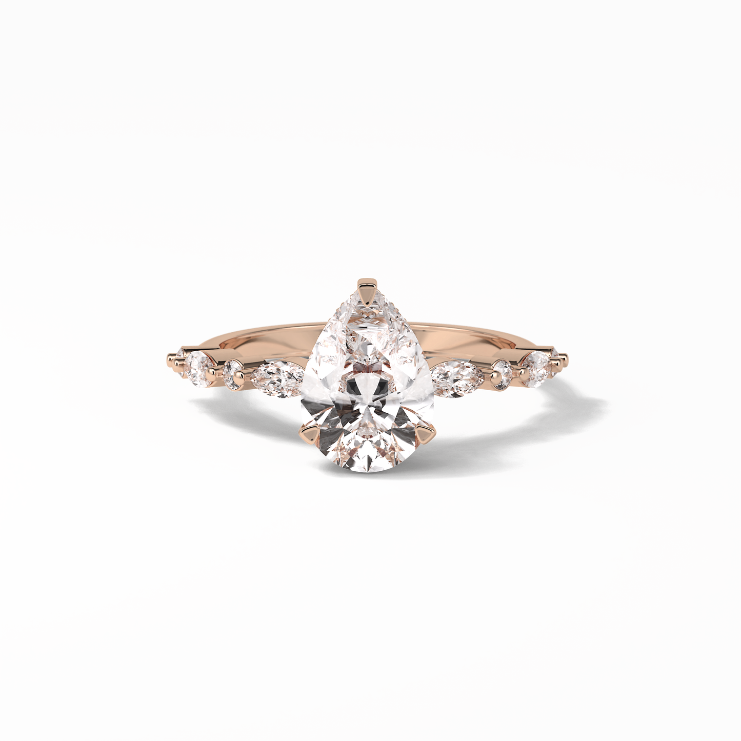 1.93 CT Pear Cut Dainty Style Moissanite Engagement Ring 15