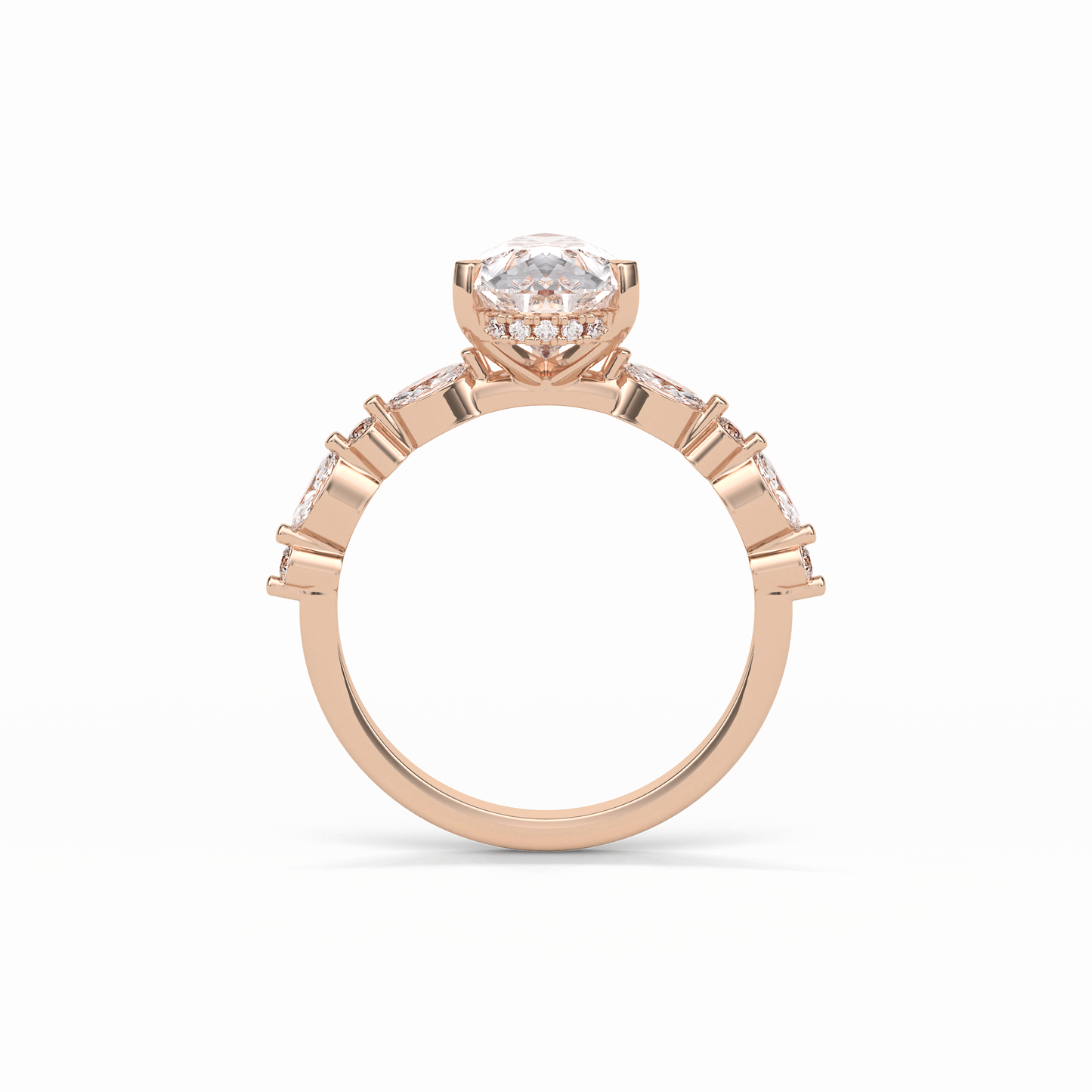 1.93 CT Pear Cut Dainty Style Moissanite Engagement Ring 14