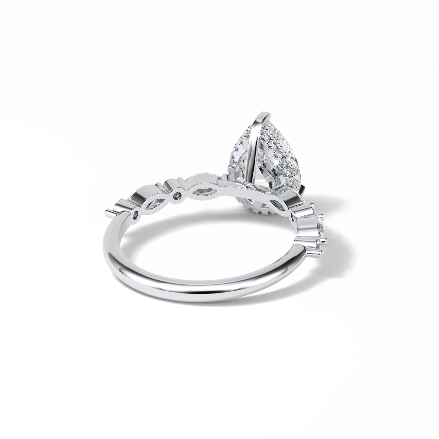1.93 CT Pear Cut Dainty Style Moissanite Engagement Ring 3