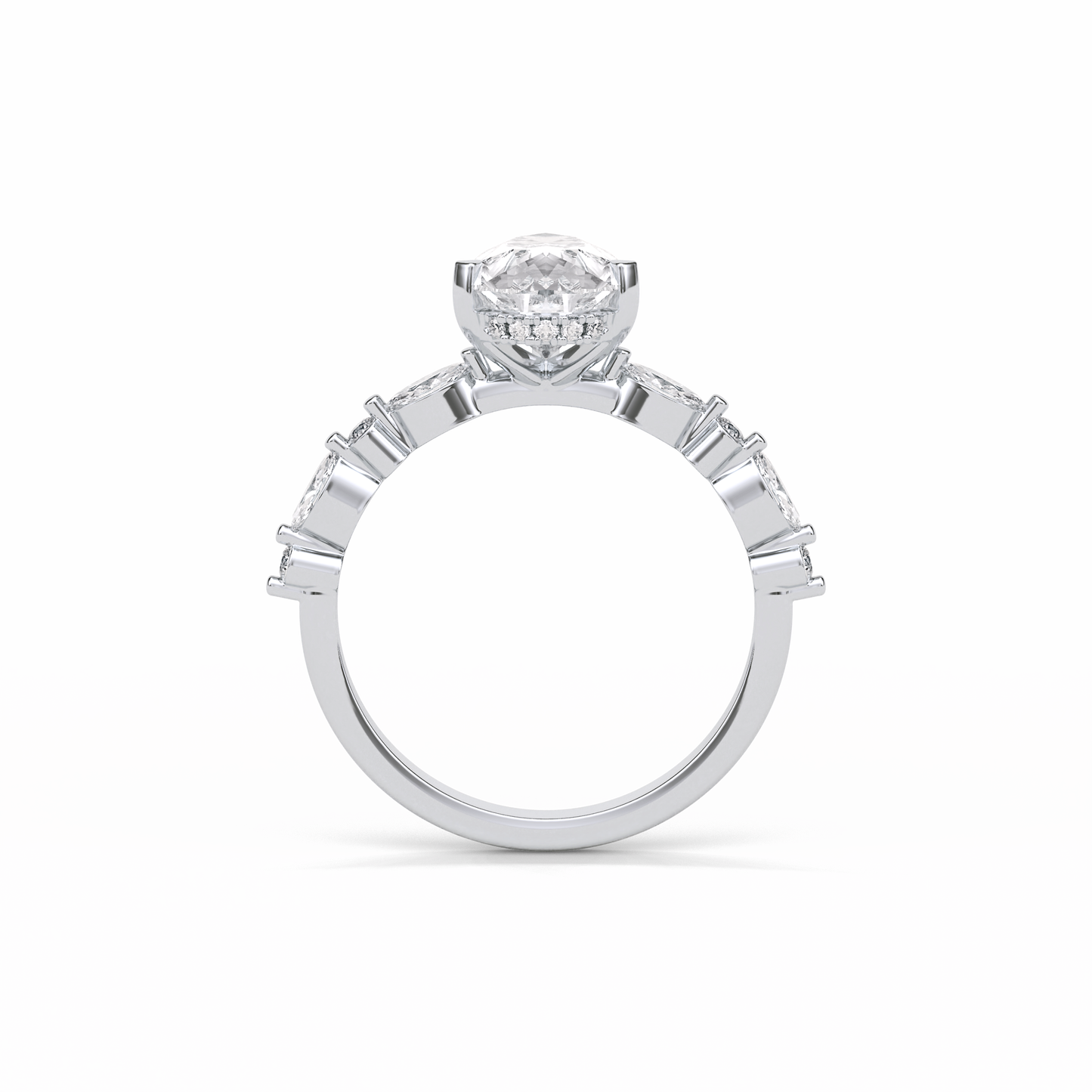 1.93 CT Pear Cut Dainty Style Moissanite Engagement Ring 2