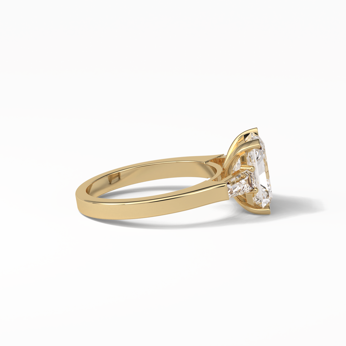 2.30 CT Radiant Cut Three Stones Style Moissanite Engagement Ring 20