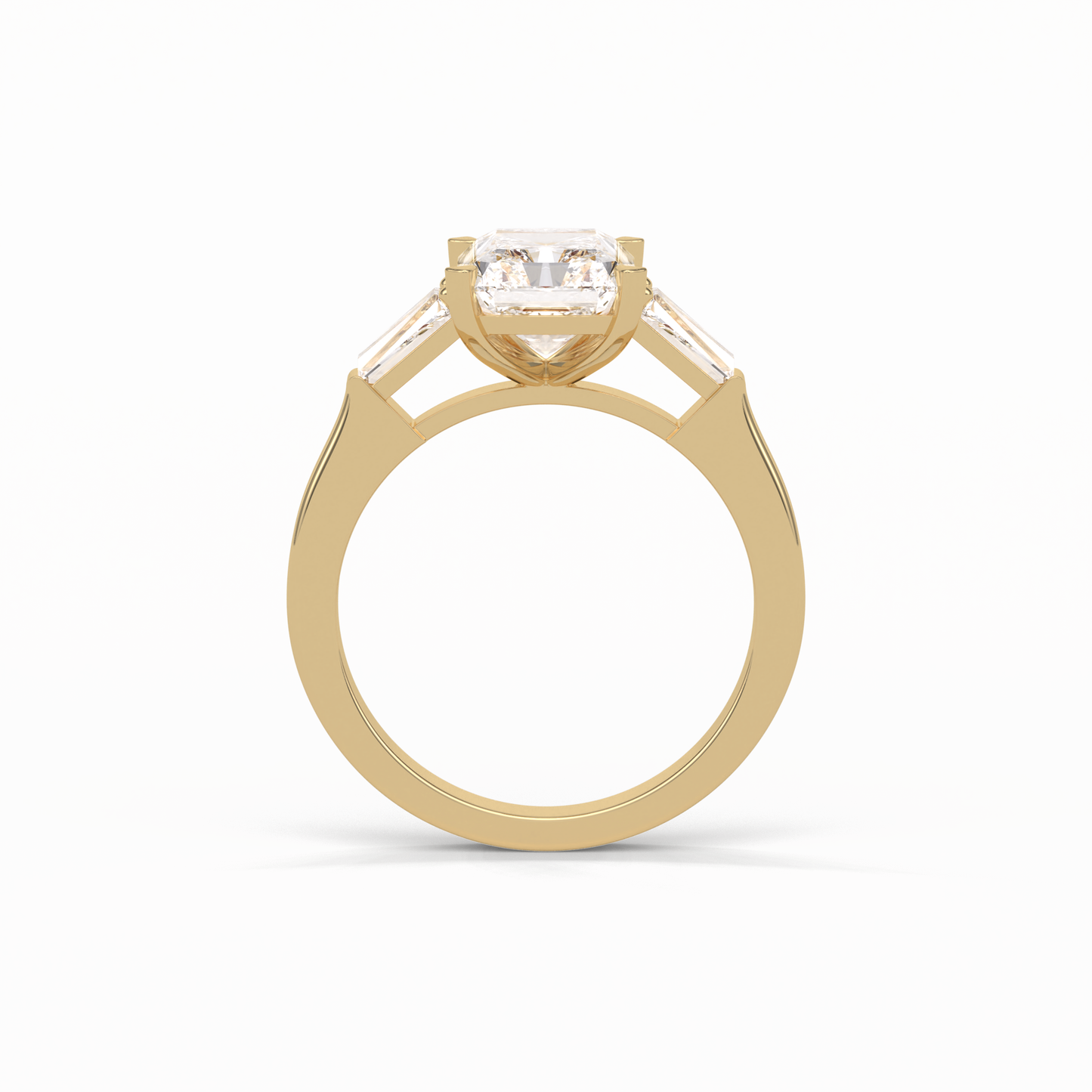 2.30 CT Radiant Cut Three Stones Style Moissanite Engagement Ring 15