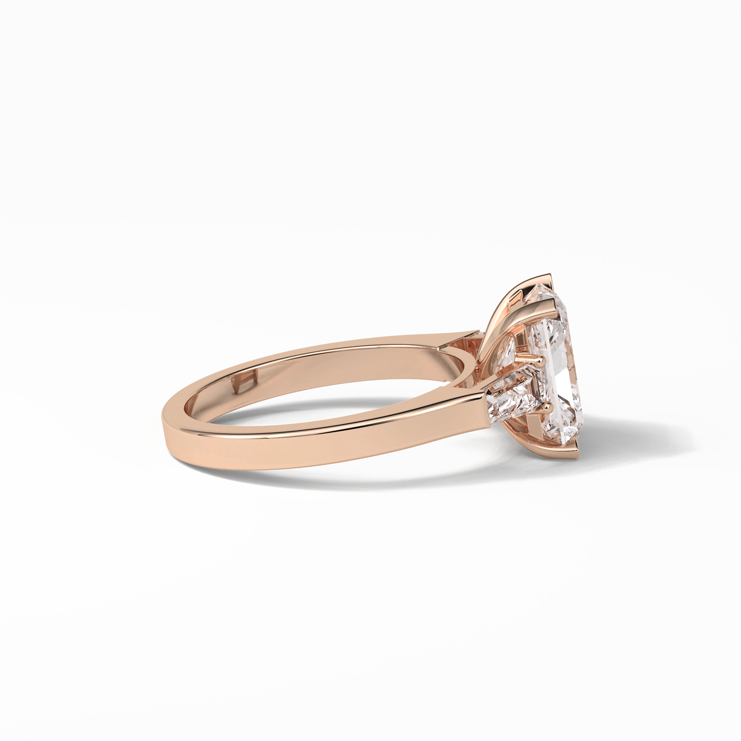 2.30 CT Radiant Cut Three Stones Style Moissanite Engagement Ring 19