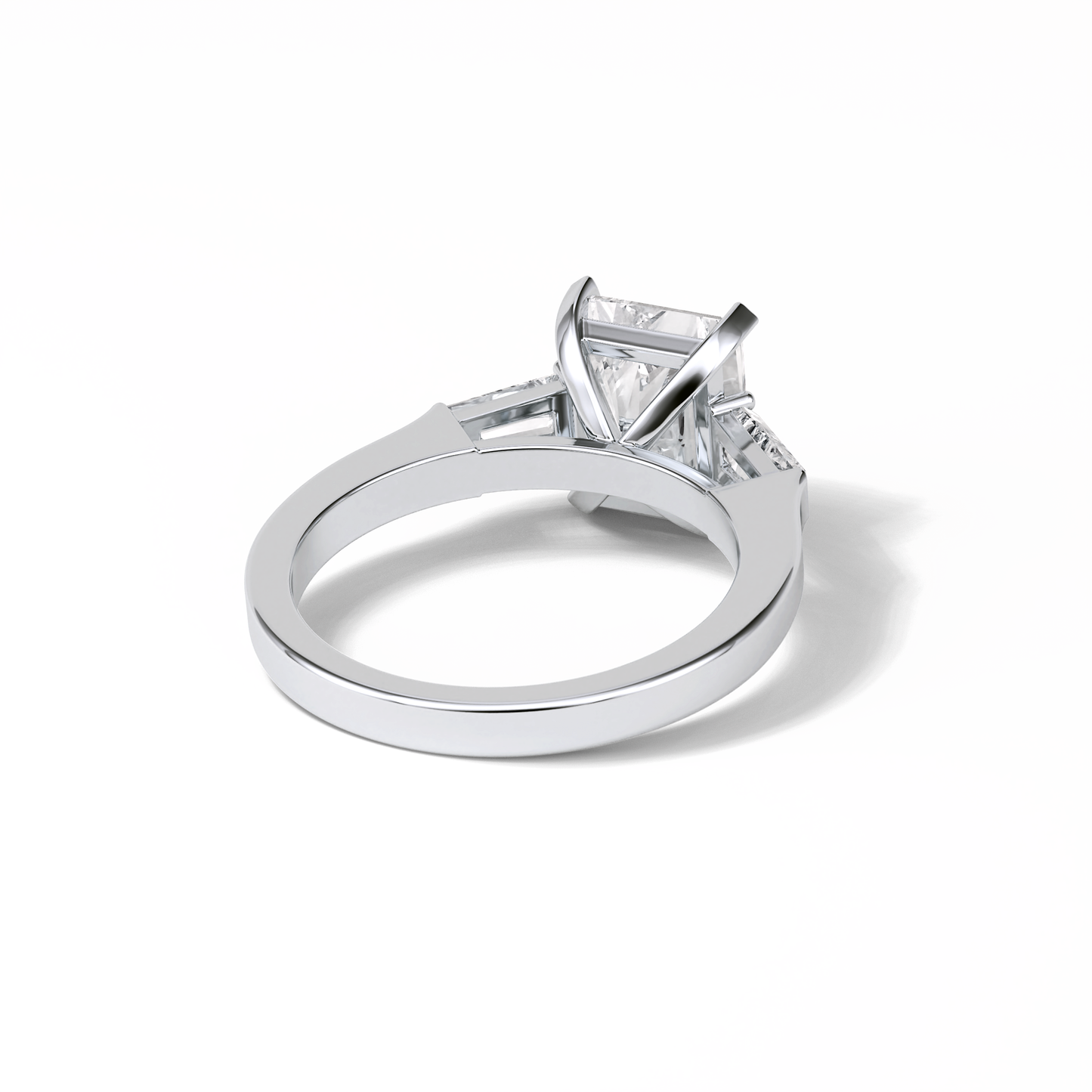 2.30 CT Radiant Cut Three Stones Style Moissanite Engagement Ring 2