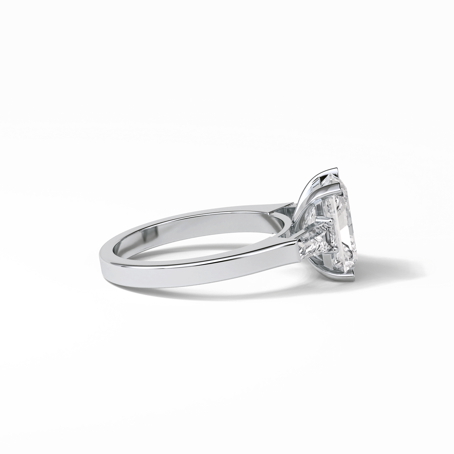 2.30 CT Radiant Cut Three Stones Style Moissanite Engagement Ring 3