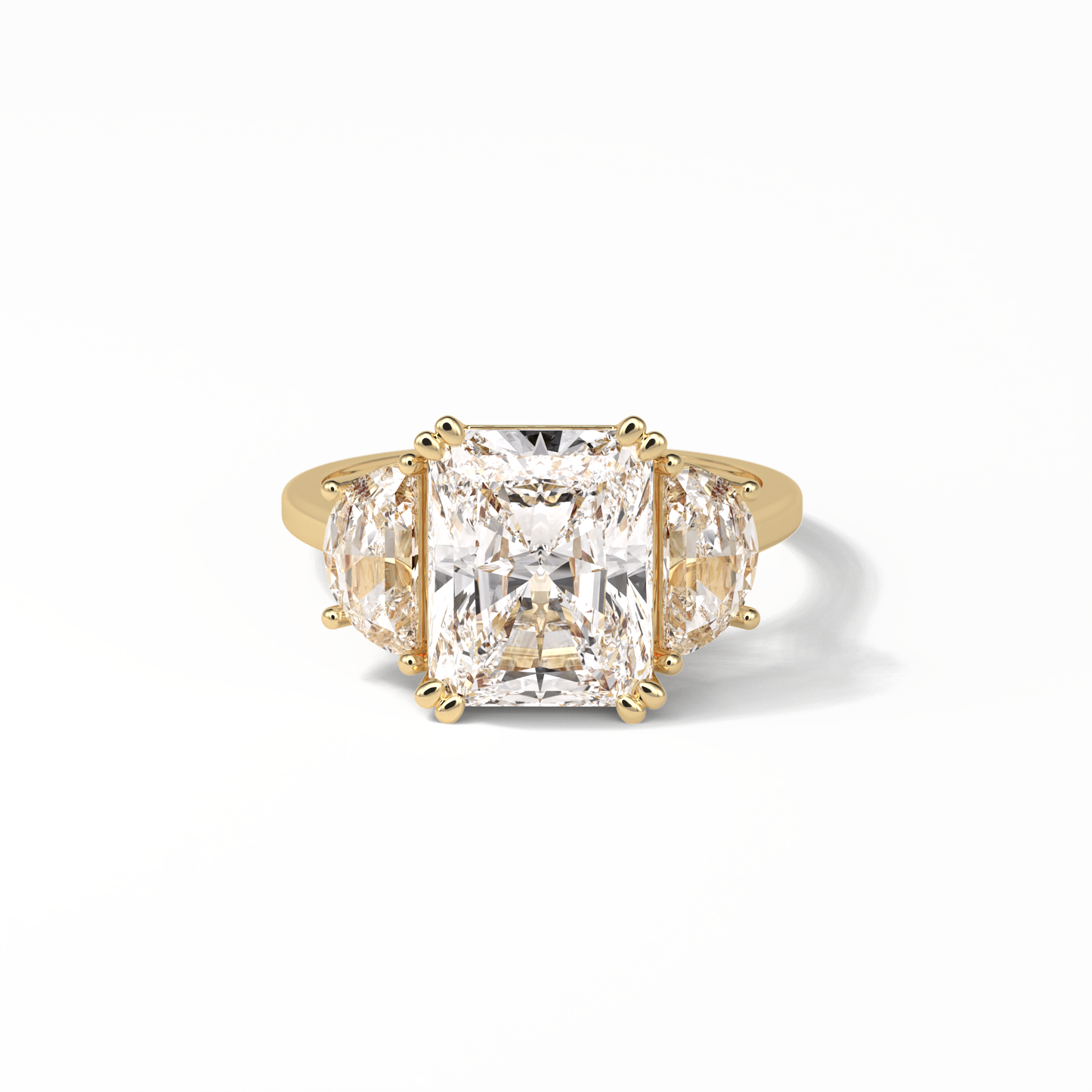 3.24 CT Radiant Cut Three Stone Style Moissanite Engagement Ring