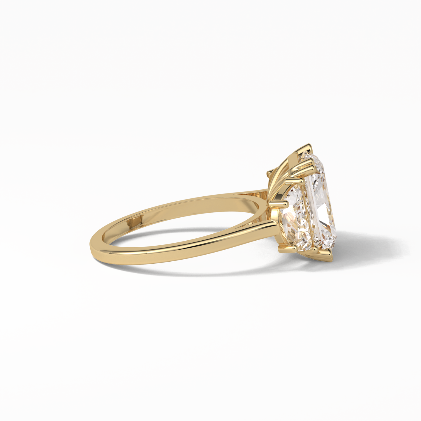3.24 CT Radiant Cut Three Stone Style Moissanite Engagement Ring