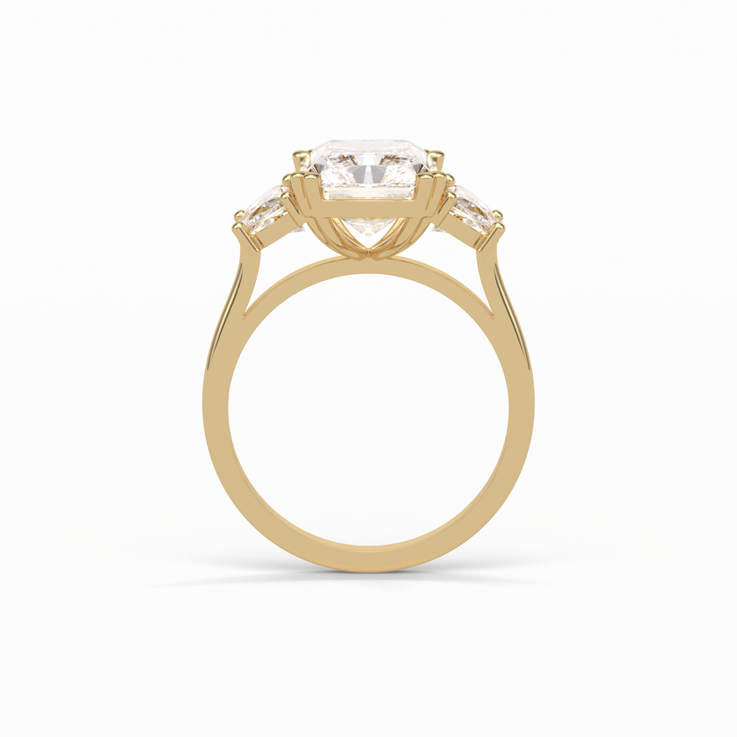 3.24 CT Radiant Cut Three Stone Style Moissanite Engagement Ring