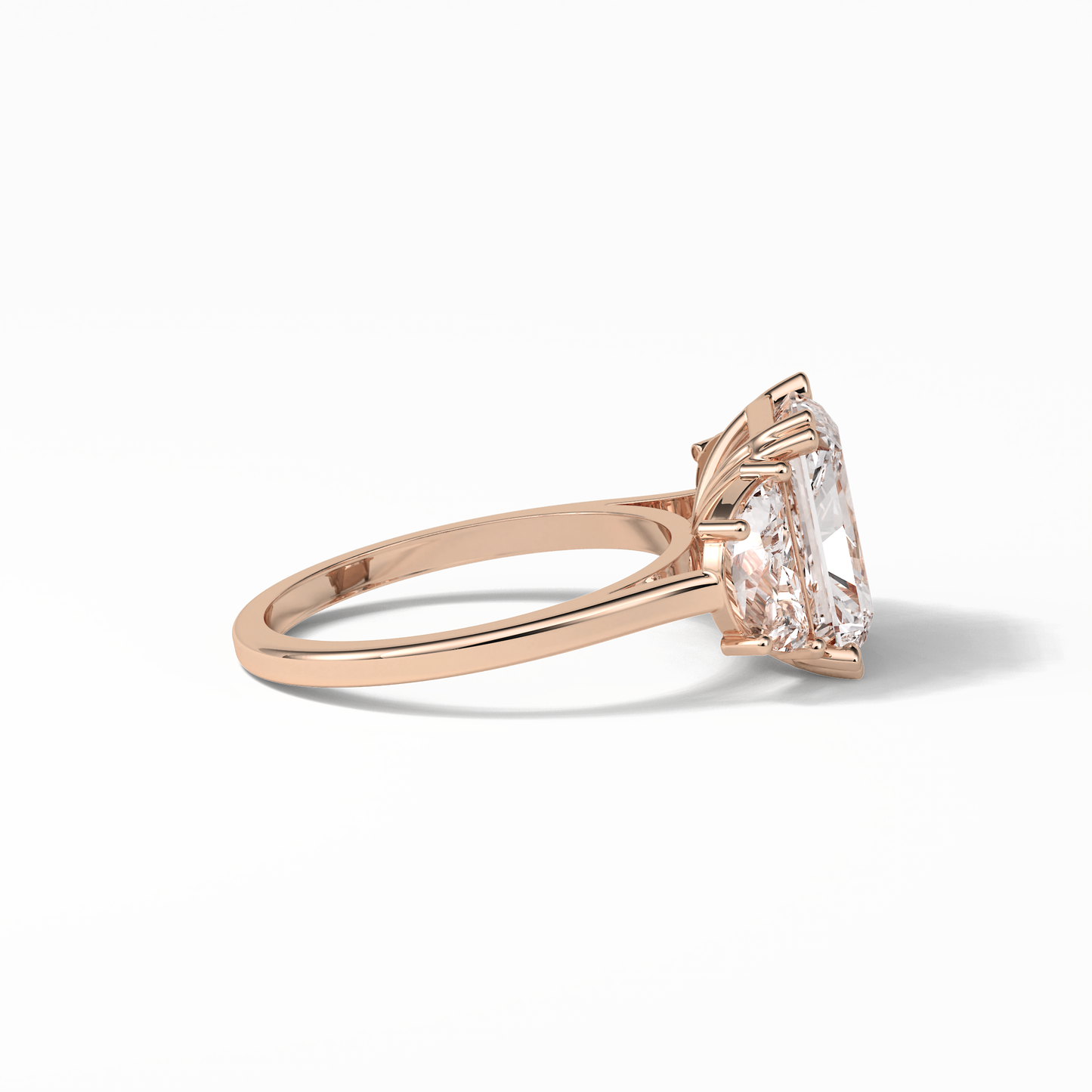 3.24 CT Radiant Cut Three Stone Style Moissanite Engagement Ring