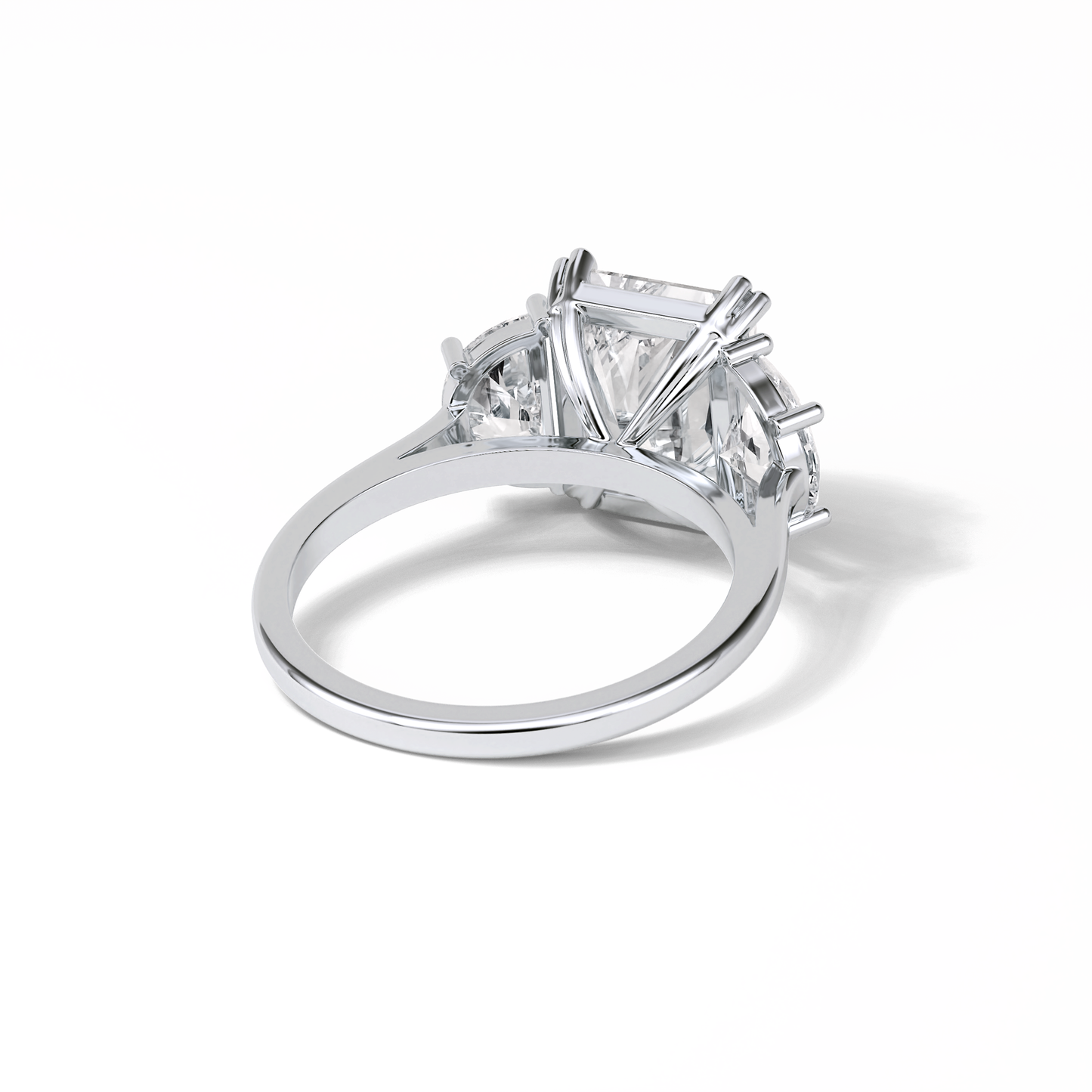 3.24 CT Radiant Cut Three Stone Style Moissanite Engagement Ring