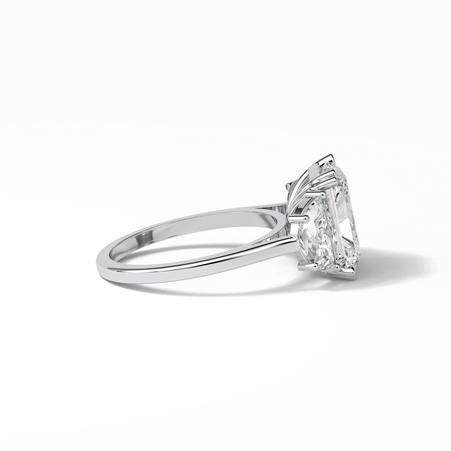 3.24 CT Radiant Cut Three Stone Style Moissanite Engagement Ring