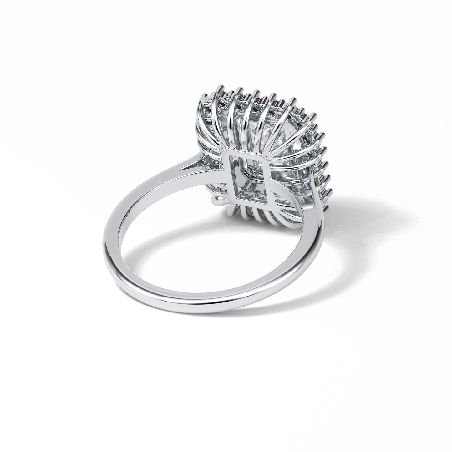 1.05 CT Radiant Cut Double Halo Style Moissanite Engagement Ring