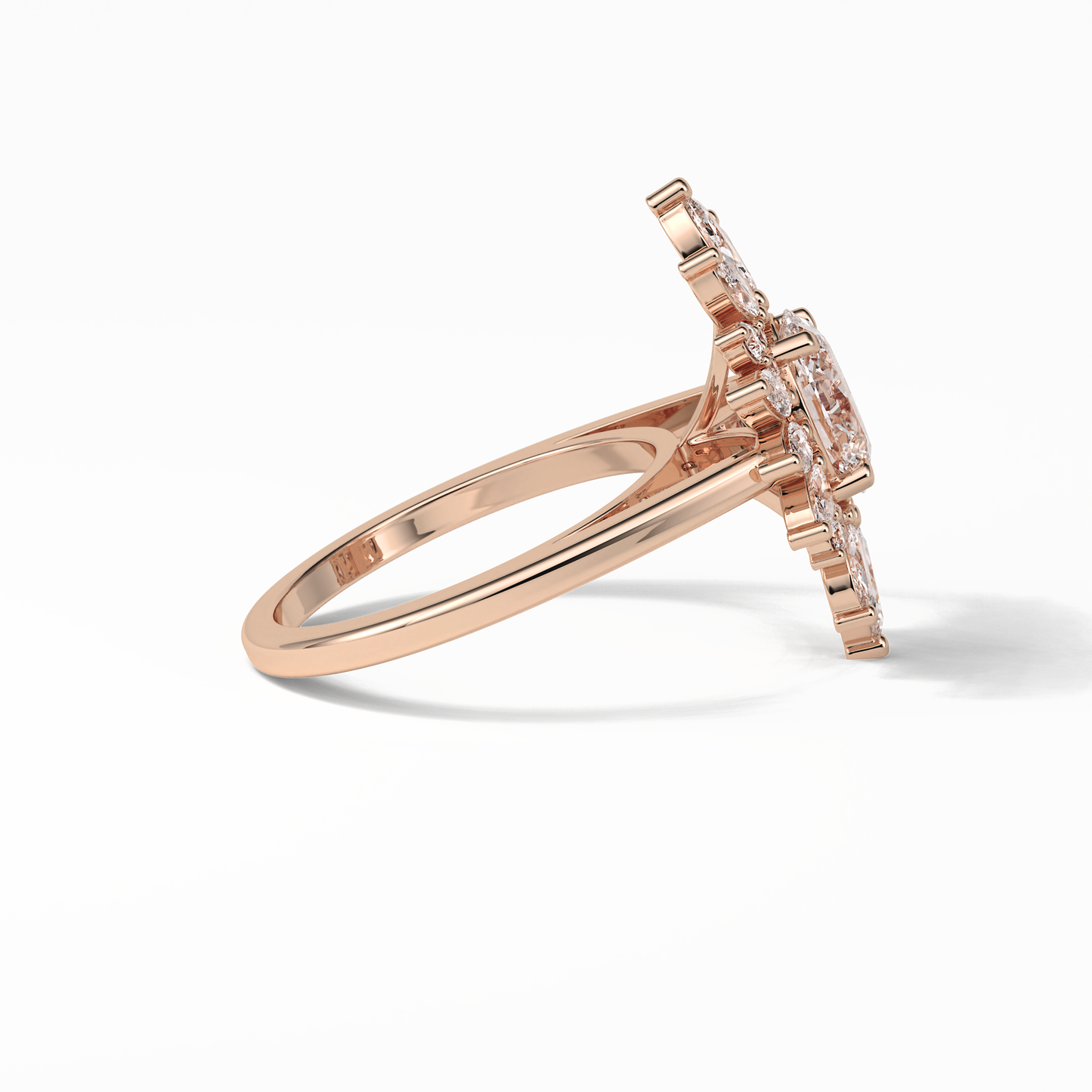 1.33 CT Oval Cut Halo Style Moissanite Engagement Ring