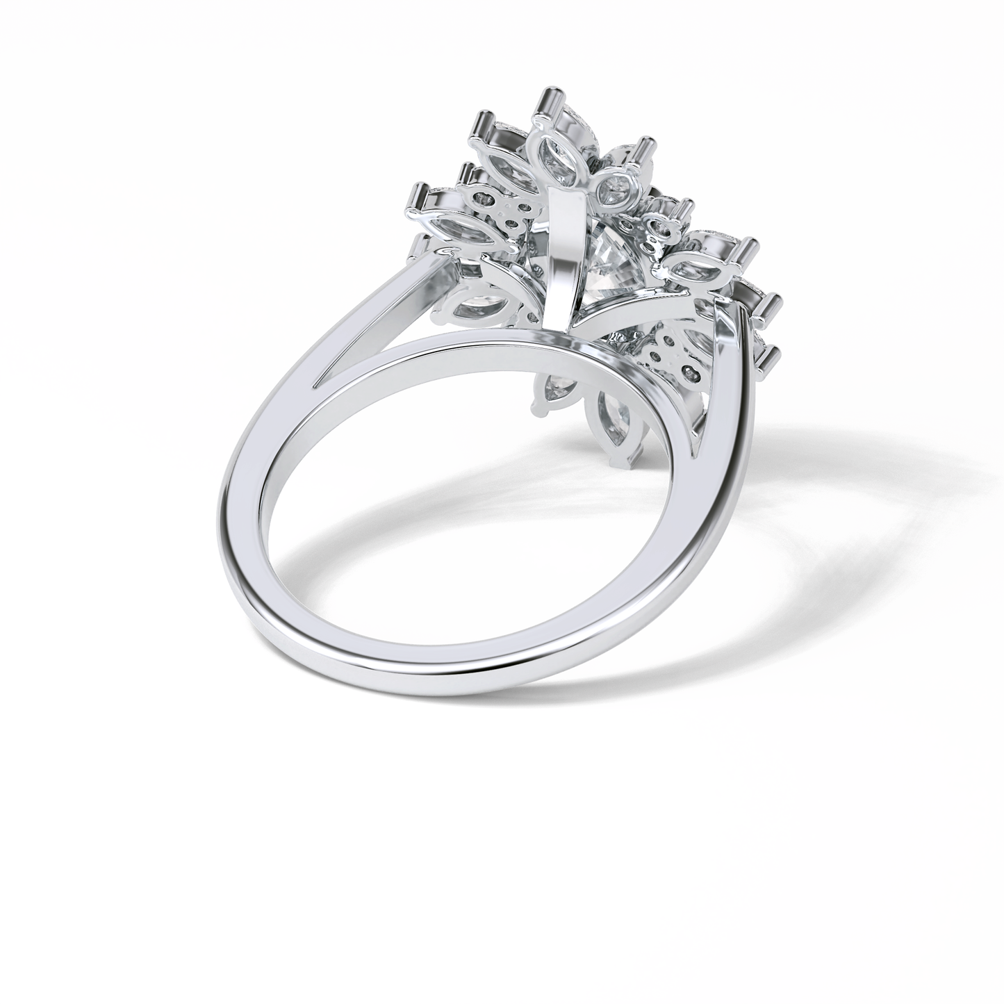1.33 CT Oval Cut Halo Style Moissanite Engagement Ring