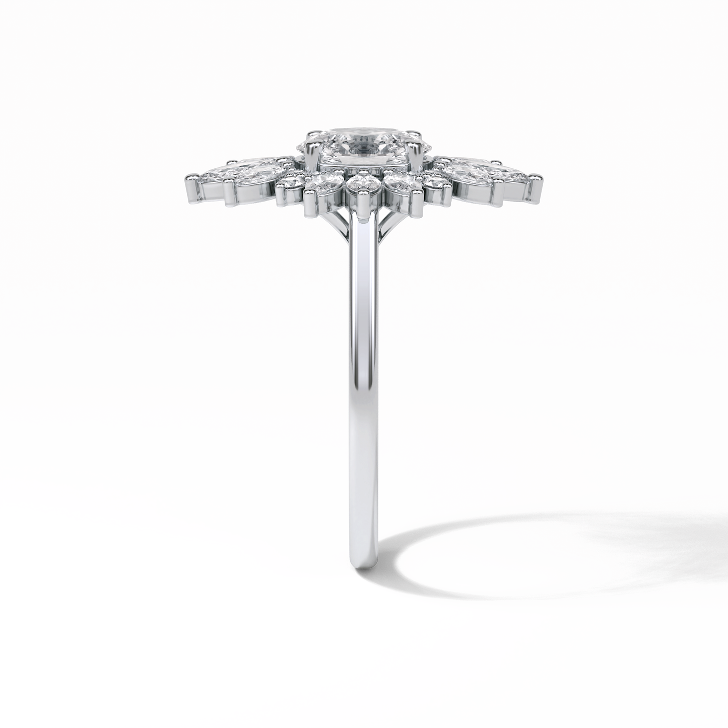 1.33 CT Oval Cut Halo Style Moissanite Engagement Ring