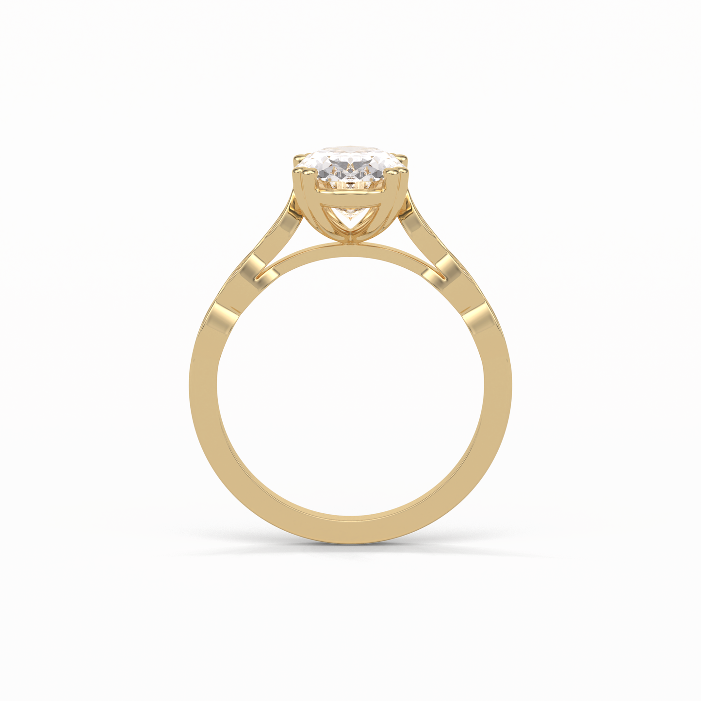 1.91 CT Oval Cut Pave & Halo Style Moissanite Engagement Ring