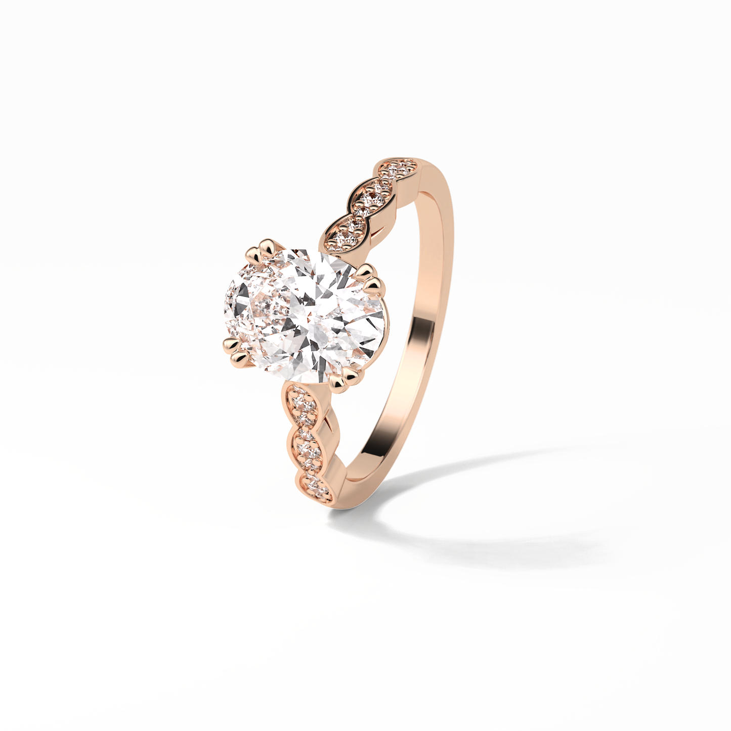 1.91 CT Oval Cut Pave & Halo Style Moissanite Engagement Ring