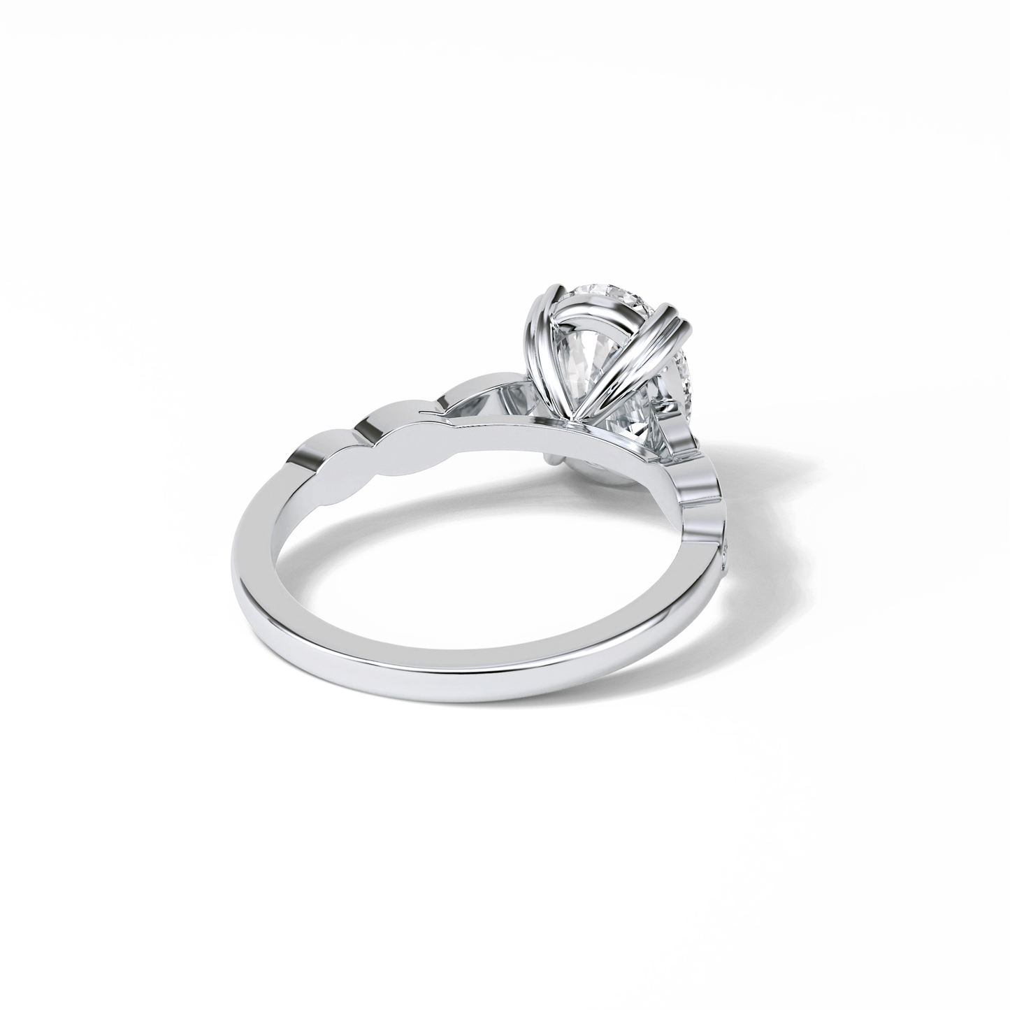 1.91 CT Oval Cut Pave & Halo Style Moissanite Engagement Ring