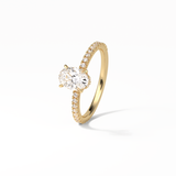 1.33 CT Oval Cut Pave & Hidden Halo Style Moissanite Engagement Ring 11