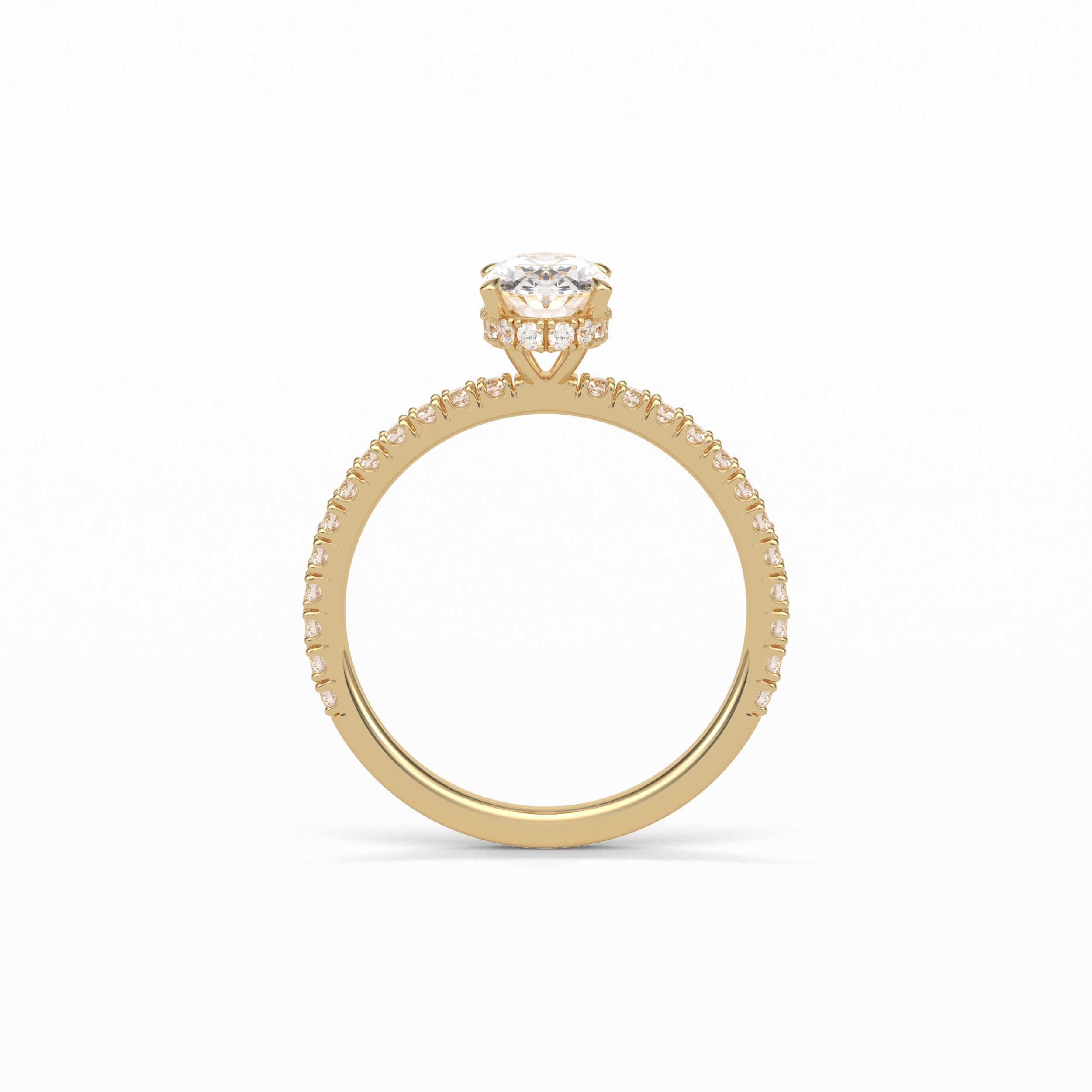 1.33 CT Oval Cut Pave & Hidden Halo Style Moissanite Engagement Ring 12